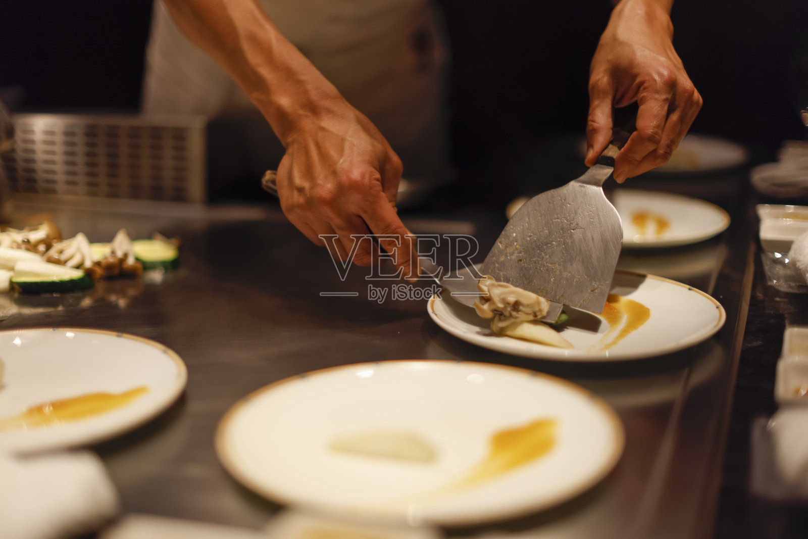 铁板烧的风格照片摄影图片