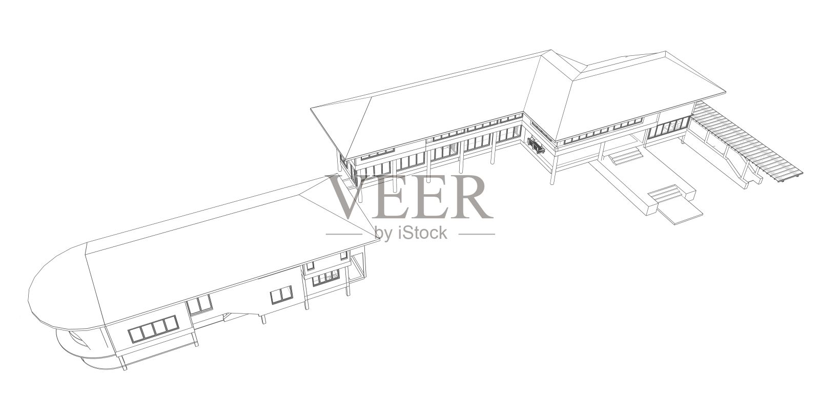 建筑图纸插画图片素材
