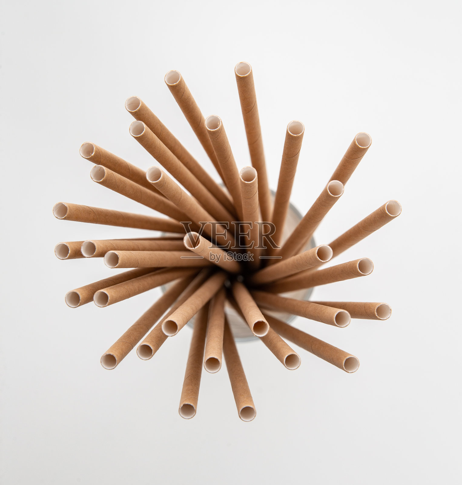 有机一次性纸吸管，可持续性概念照片摄影图片