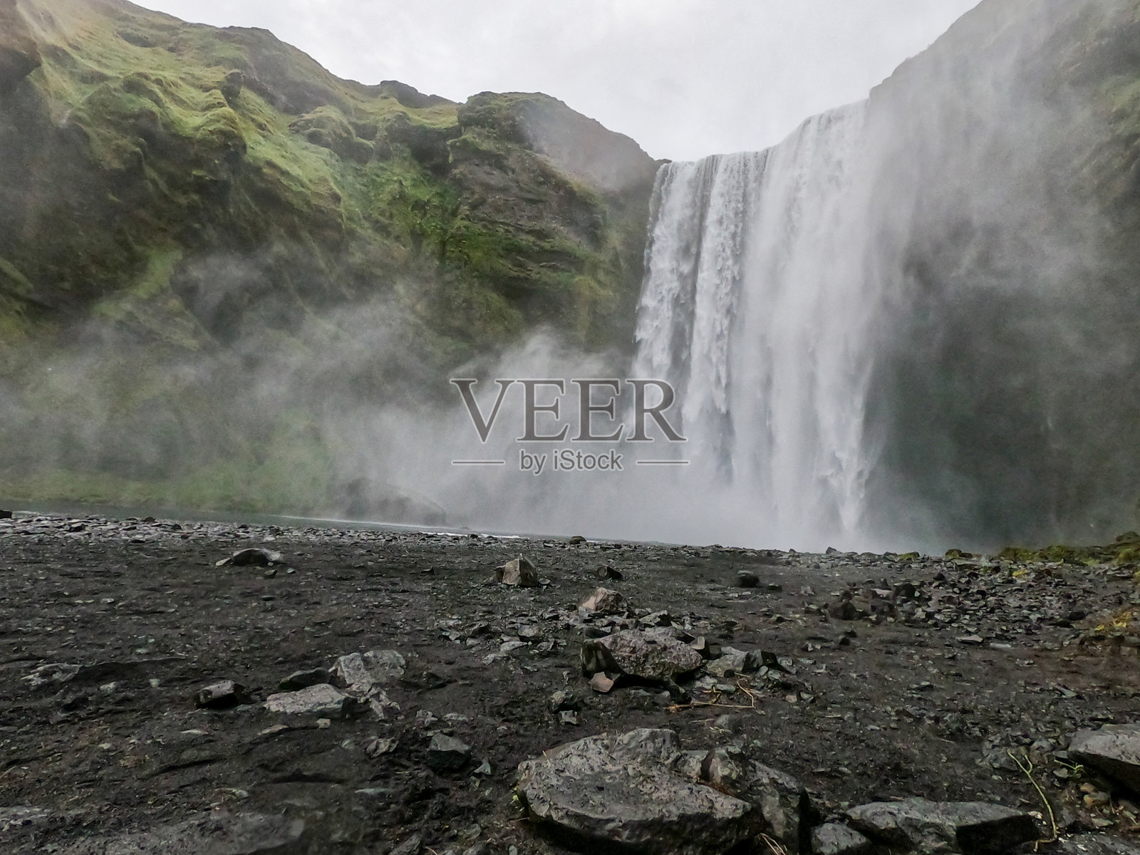 大瀑布，冰岛西南地区壮观的景观照片摄影图片