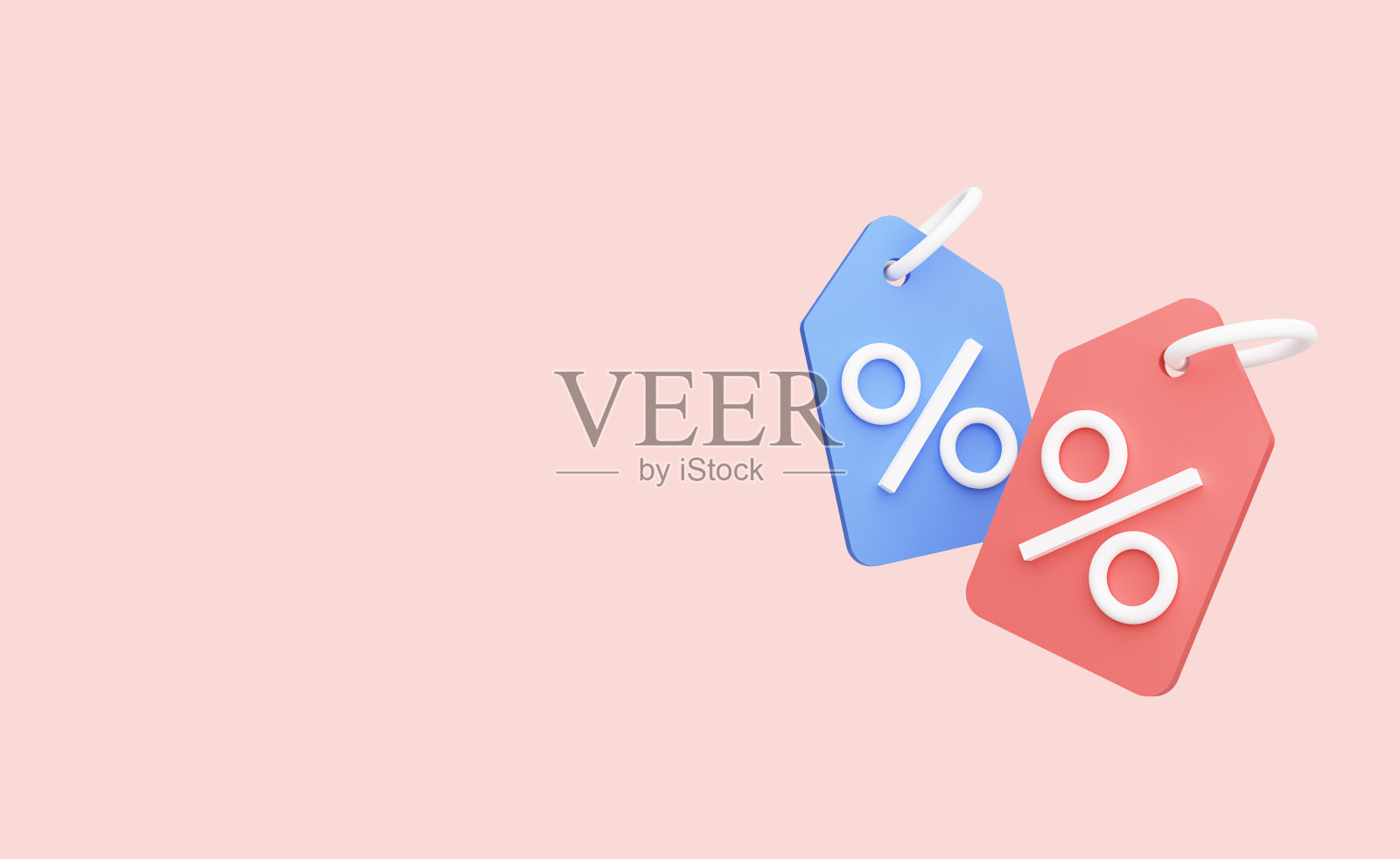 网上购物的折扣券。带有空空格的横幅模板。模型3 d渲染照片摄影图片