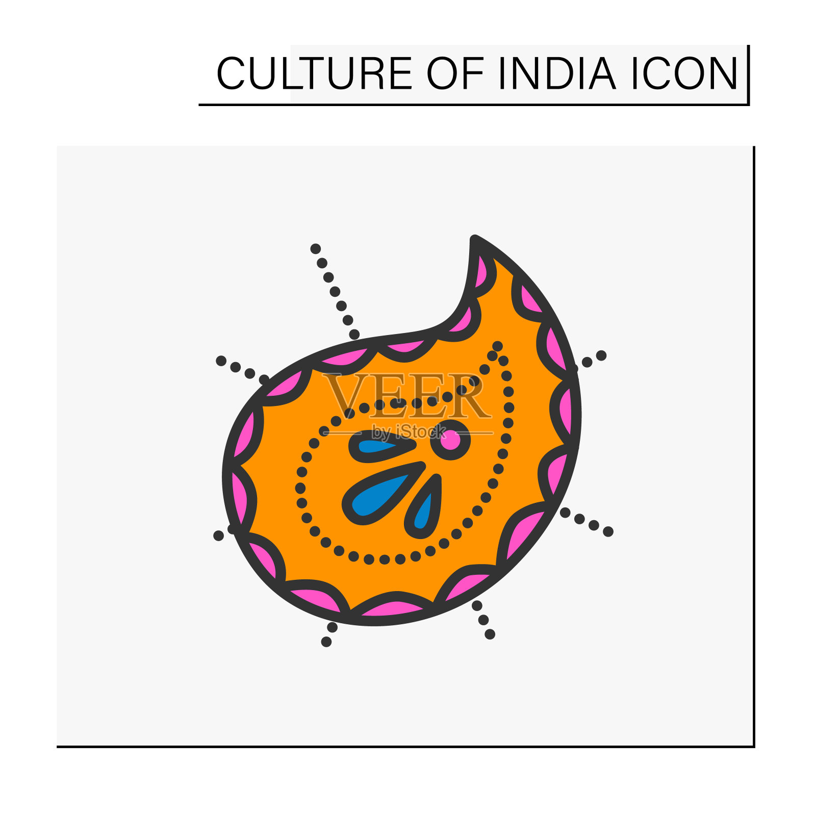 佩斯利图案颜色图标插画图片素材