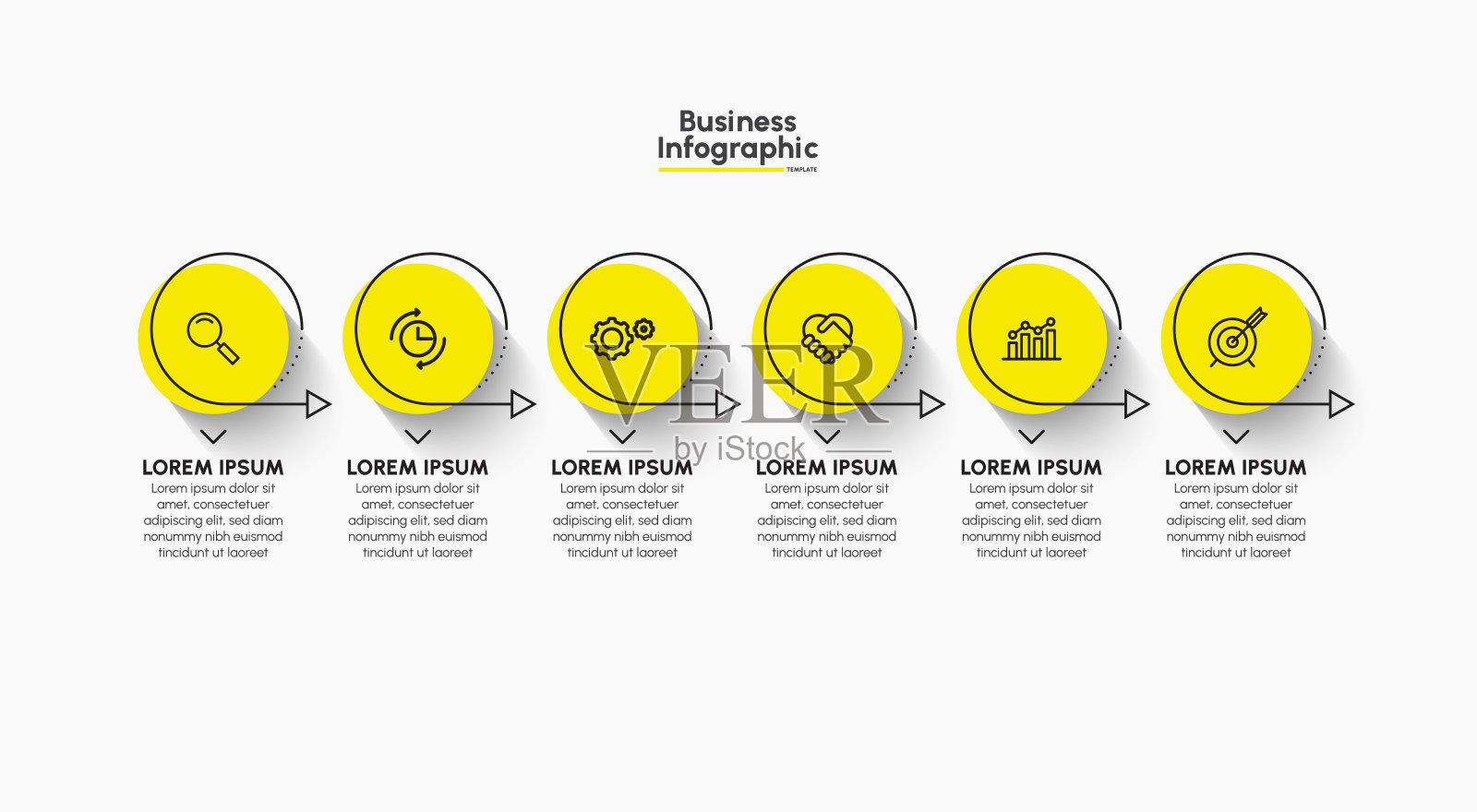 为抽象背景模板设计的业务信息图表时间表图标插画图片素材