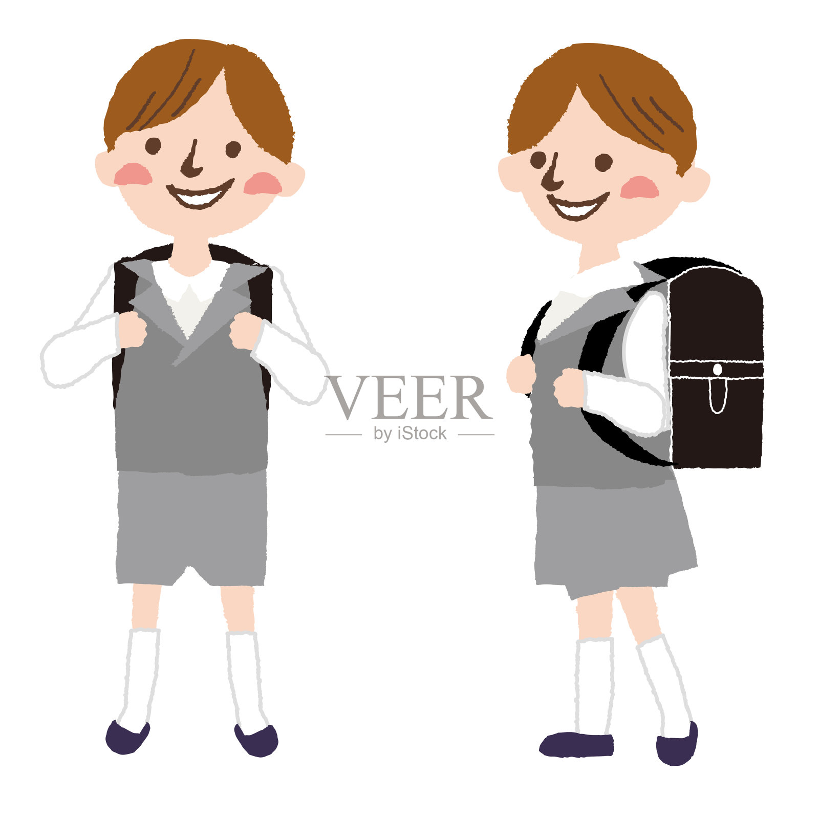 日本的小学生。插画图片素材