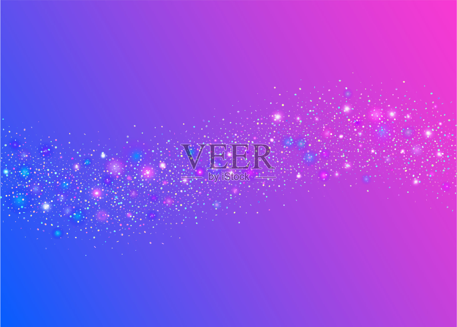 闪光。紫迪斯科眩光。金属传单。全息图的文本插画图片素材