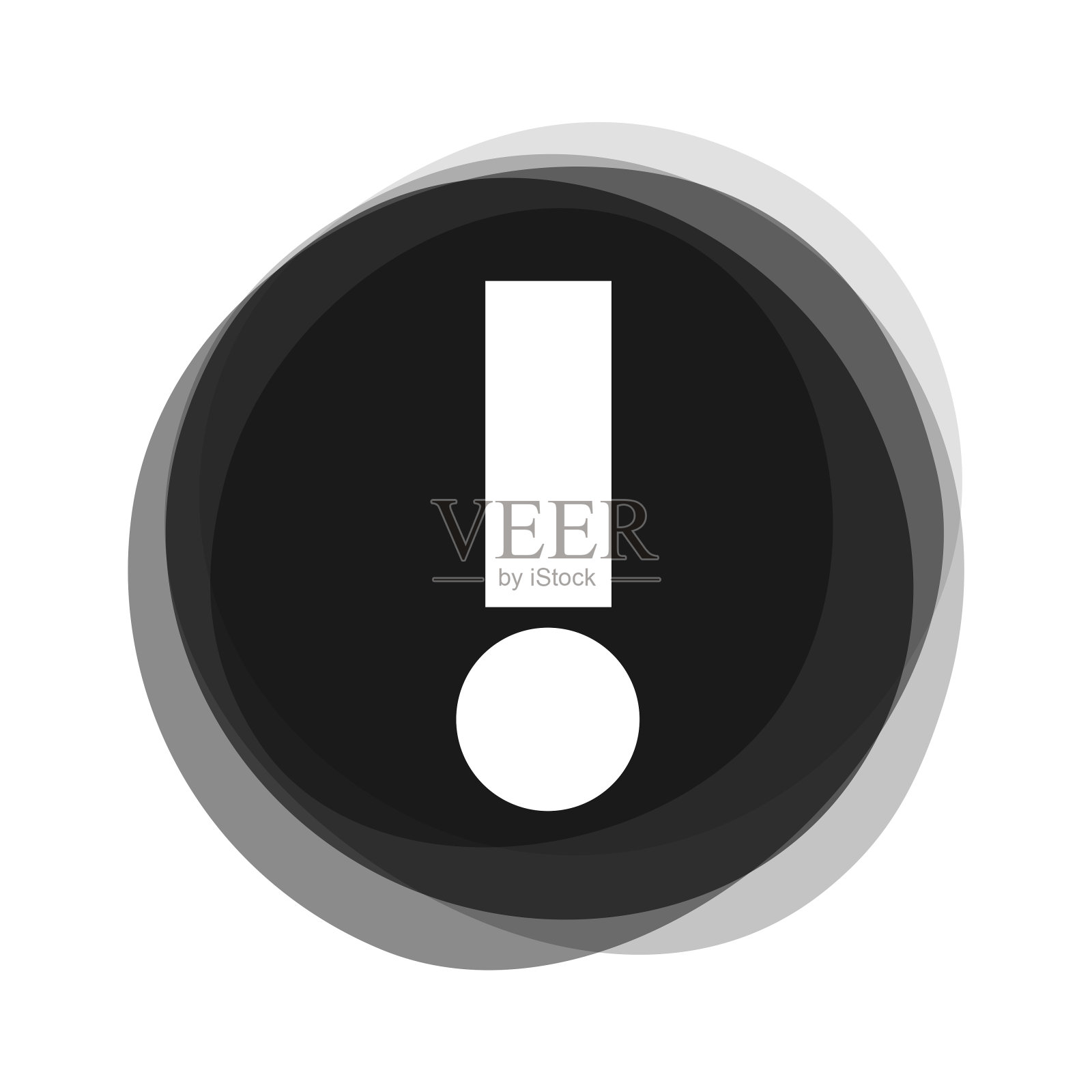 按钮黑灰色显示感叹号插画图片素材