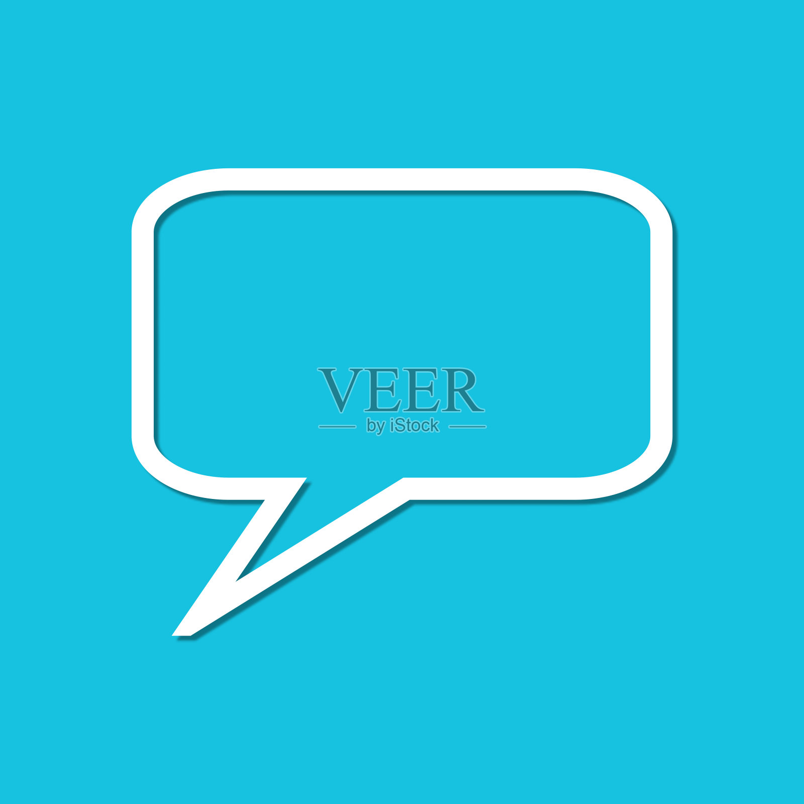 沟通-蓝色的空语音泡泡插画图片素材