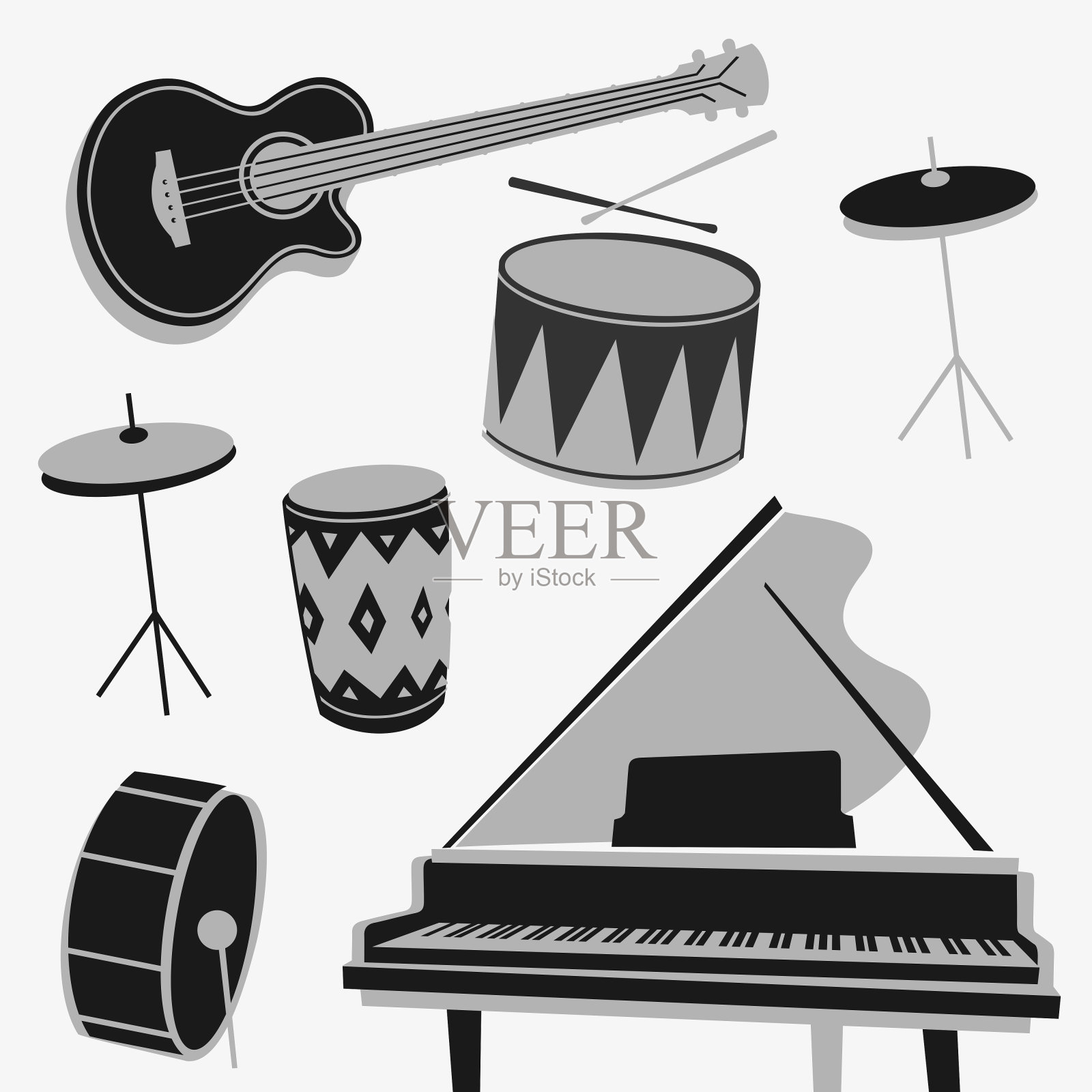 向量插图集符号乐器插画图片素材