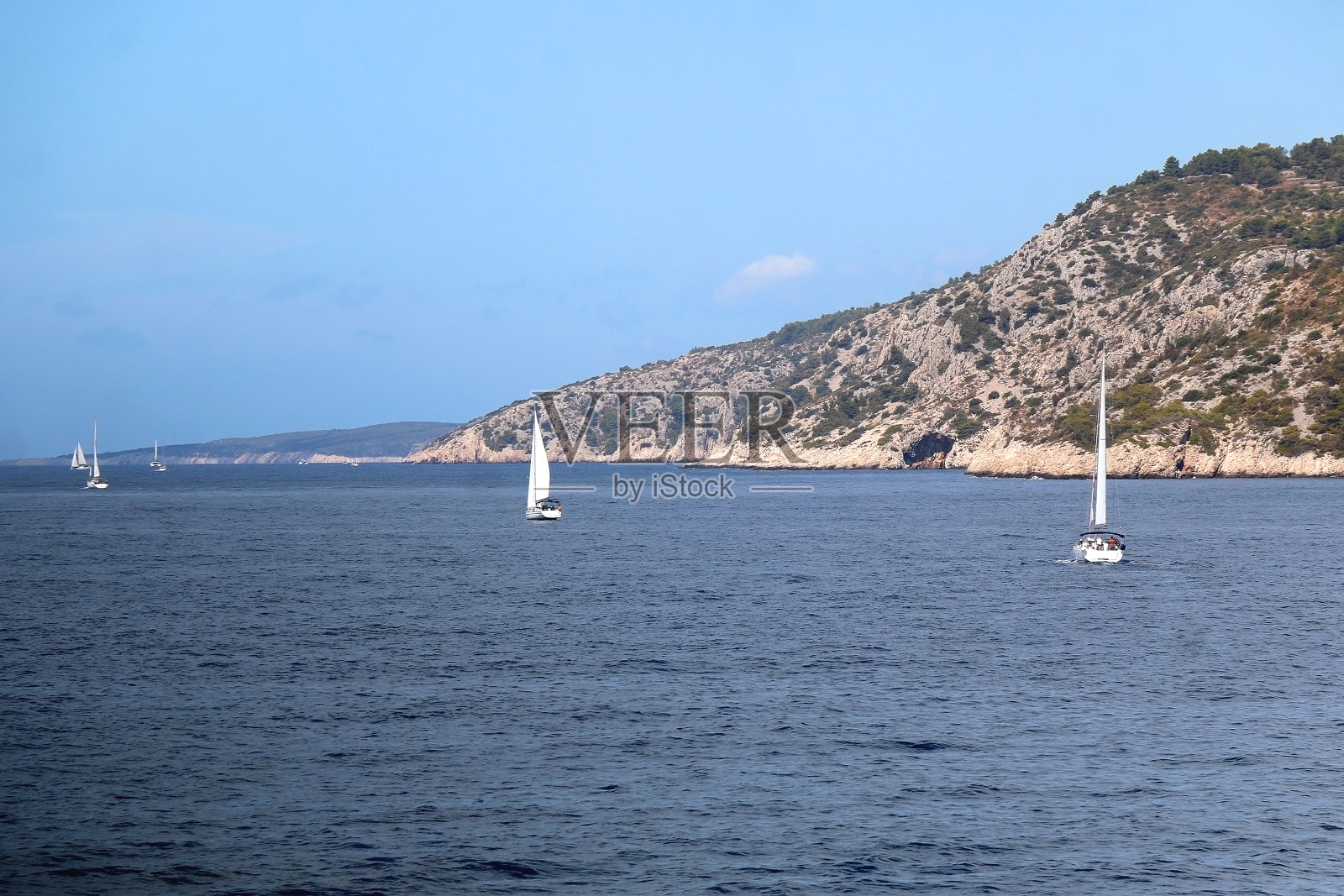 帆船和亚得里亚海照片摄影图片