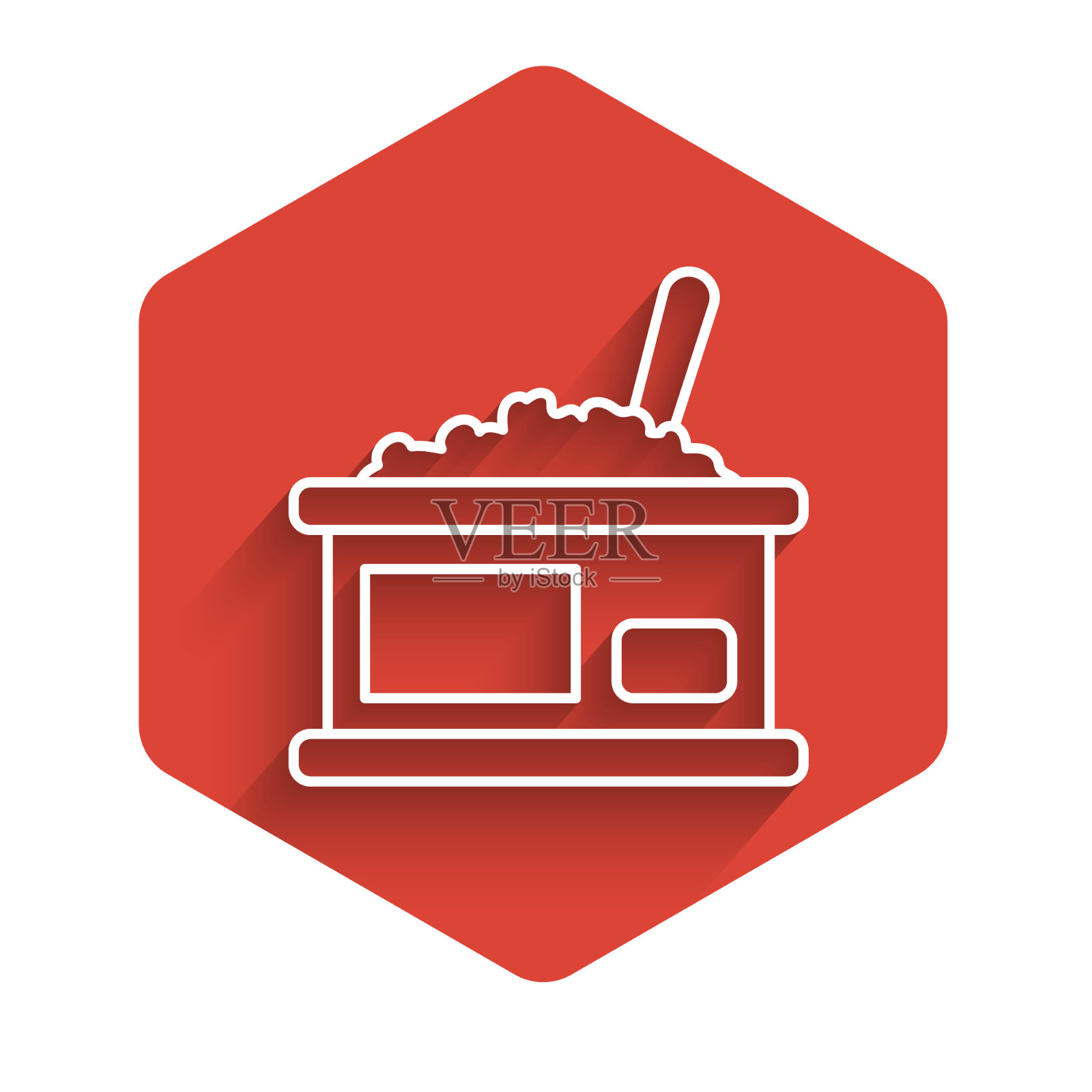 白线锡罐与鱼子酱图标隔离用插画图片素材