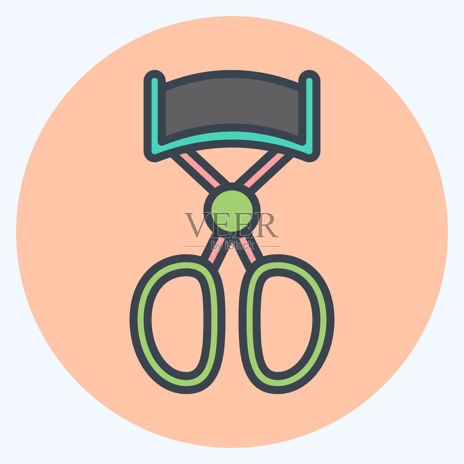 图标睫毛夹-颜色搭配风格-简单的插图，适合印刷，公告等插画图片素材