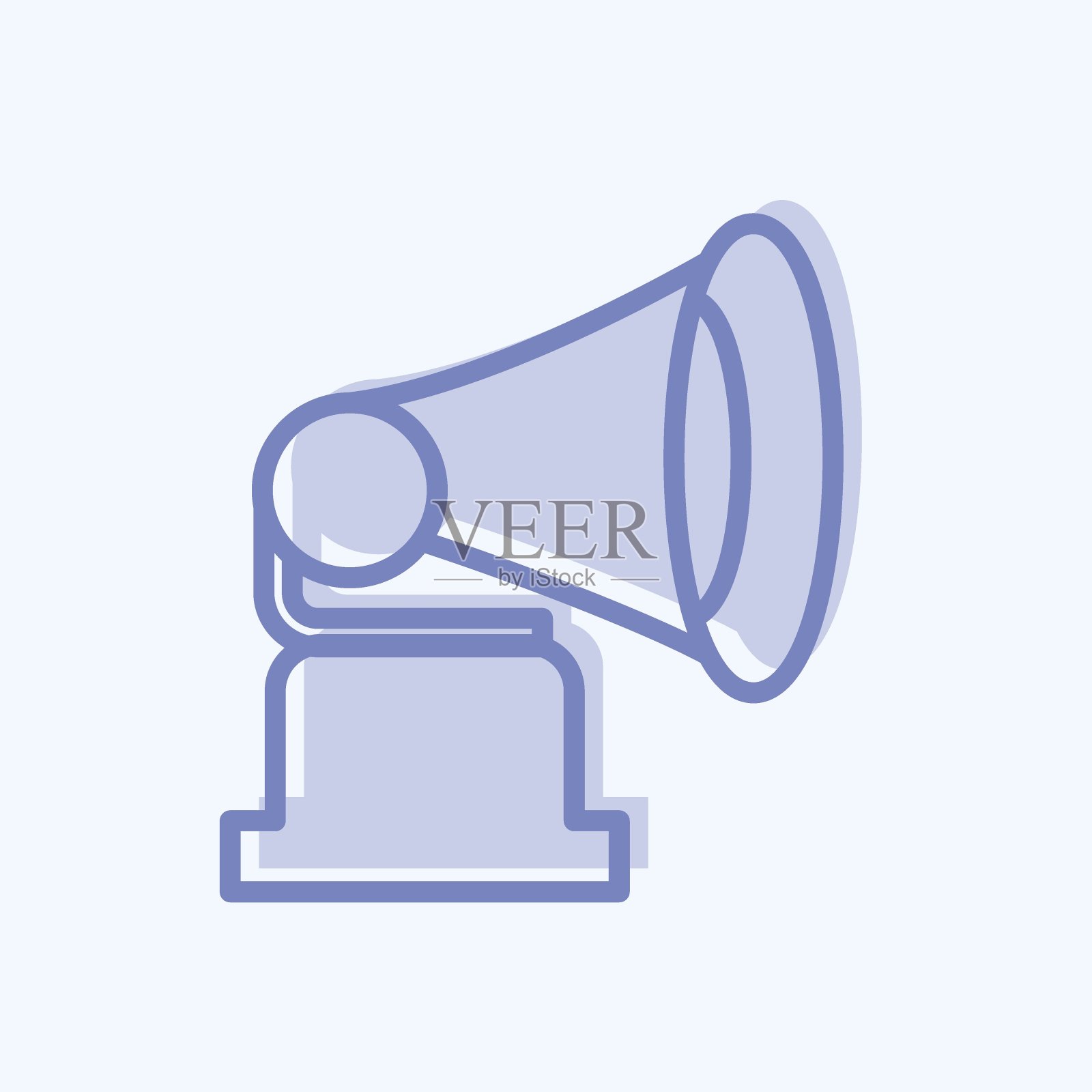 图标唱片播放器-两种音调风格-简单的说明，有利于打印，公告，等插画图片素材