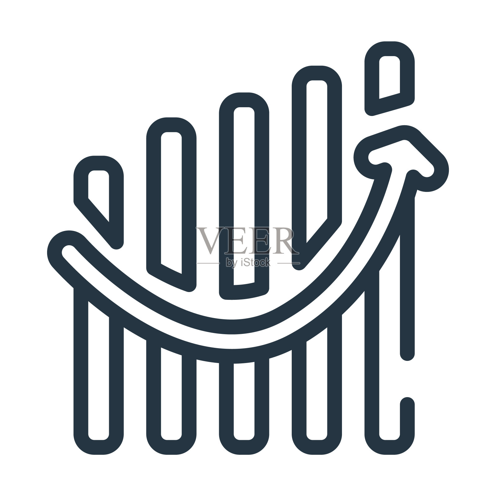 增加数据细线图标。数据、业务线性图标从用户界面概念孤立轮廓符号。矢量插图符号元素的网页设计和应用程序。图标素材