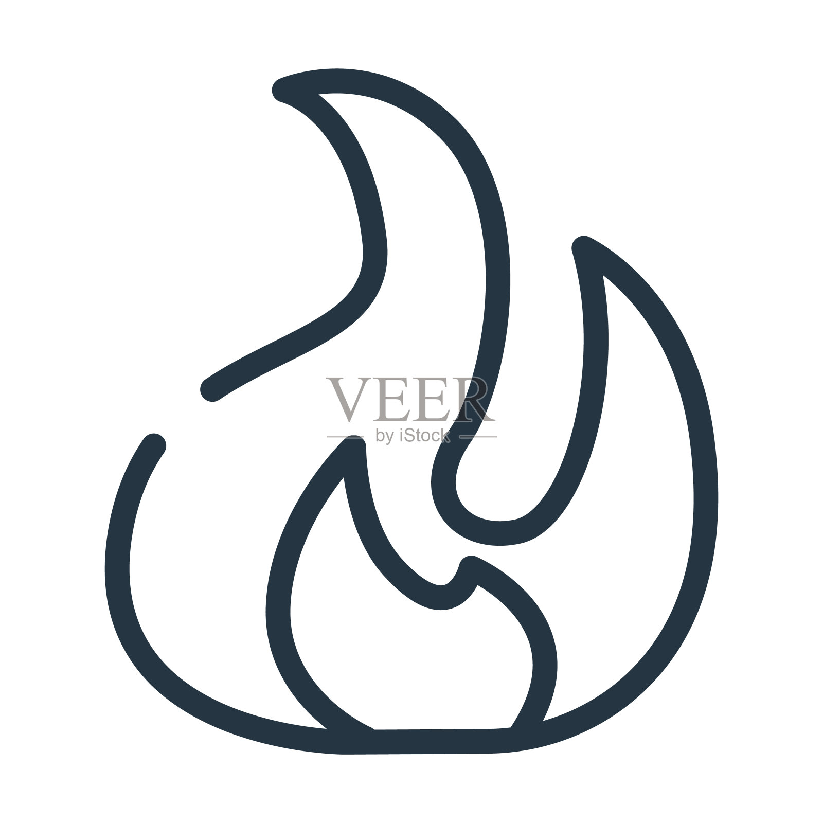 圆形火焰细线图标。火焰，火线性图标从终极符号概念孤立的轮廓符号。矢量插图符号元素的网页设计和应用程序。图标素材