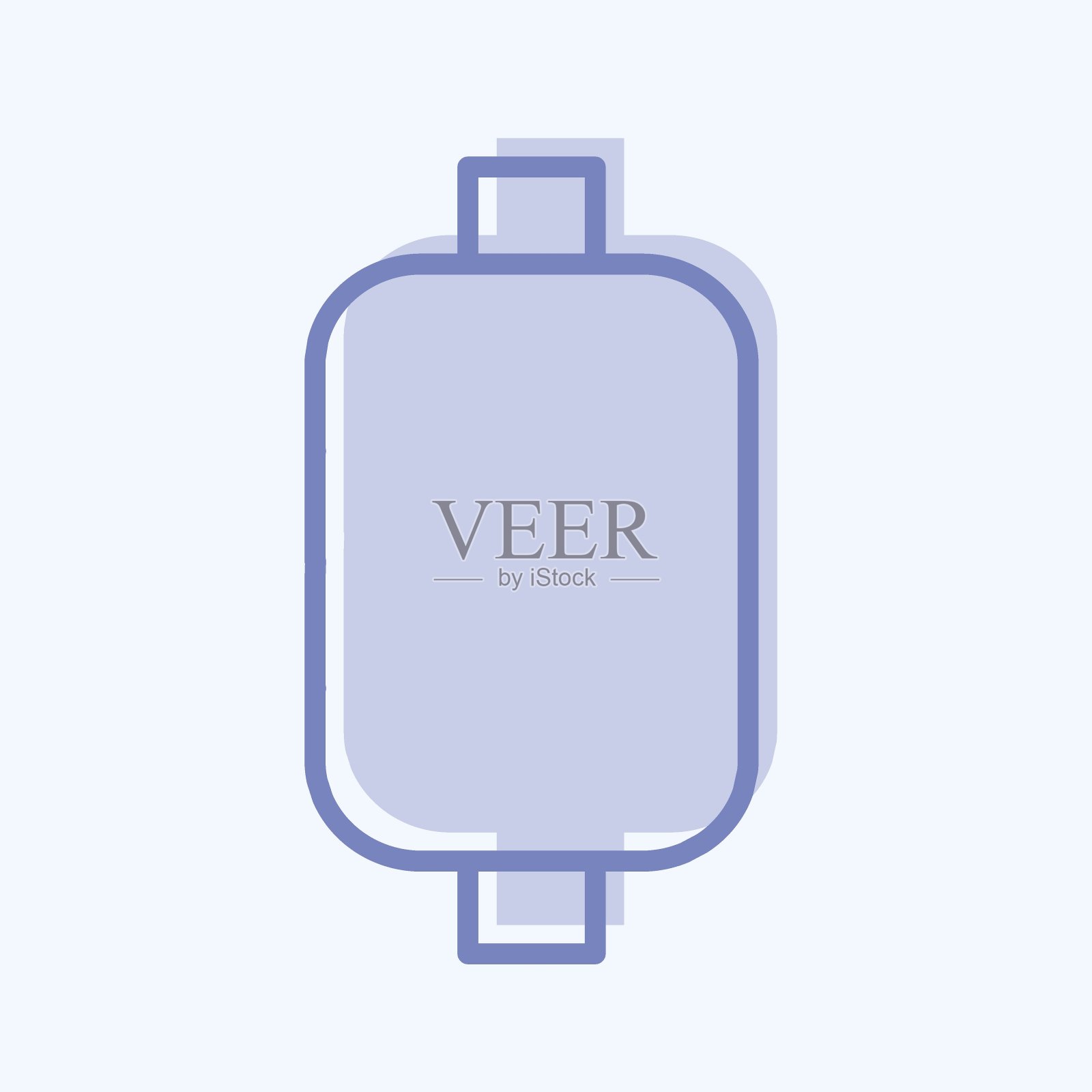 线轴I图标在时尚的两种色调风格孤立在软蓝色背景插画图片素材