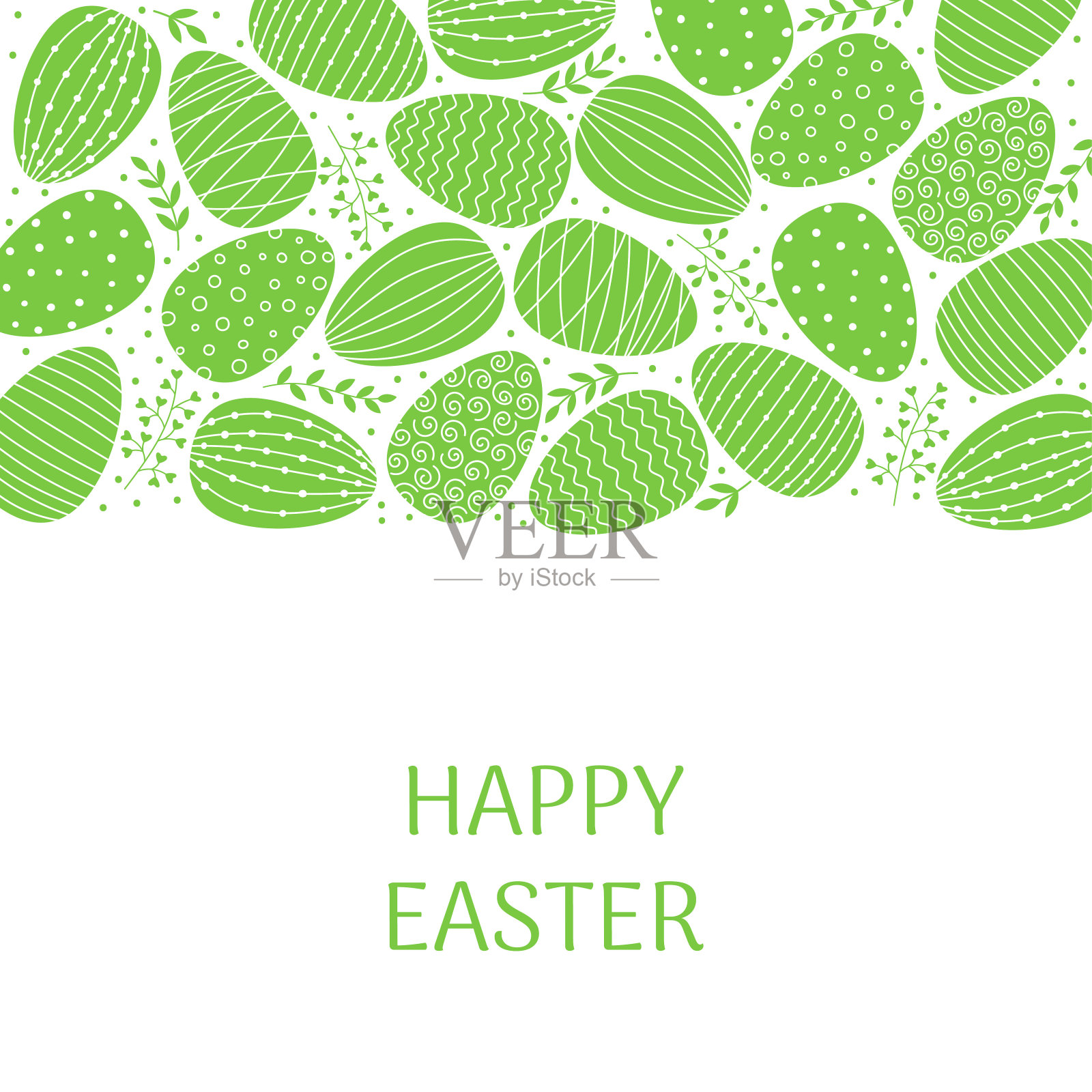 方形复活节贺卡的模板插画图片素材