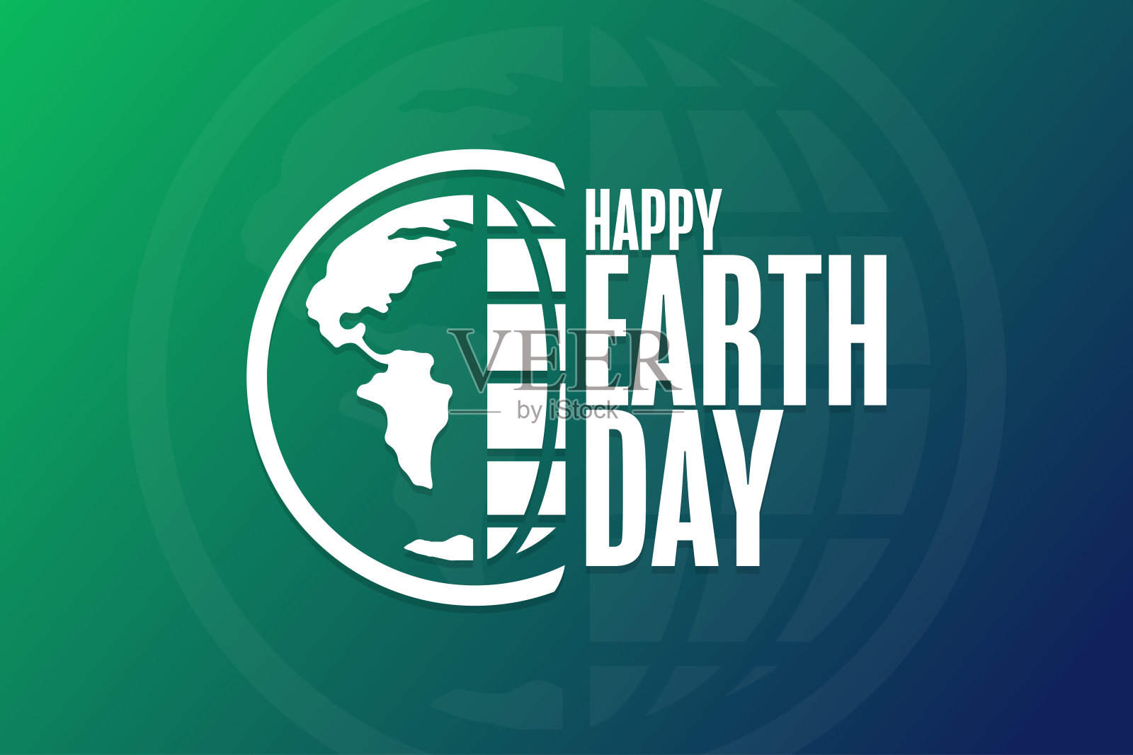 快乐的地球日。节日的概念。模板背景，横幅，卡片，与文字题字海报。向量EPS10插图。插画图片素材