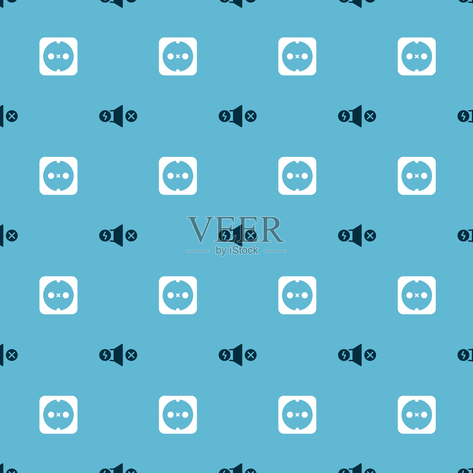 打开电机和电源插座图标素材