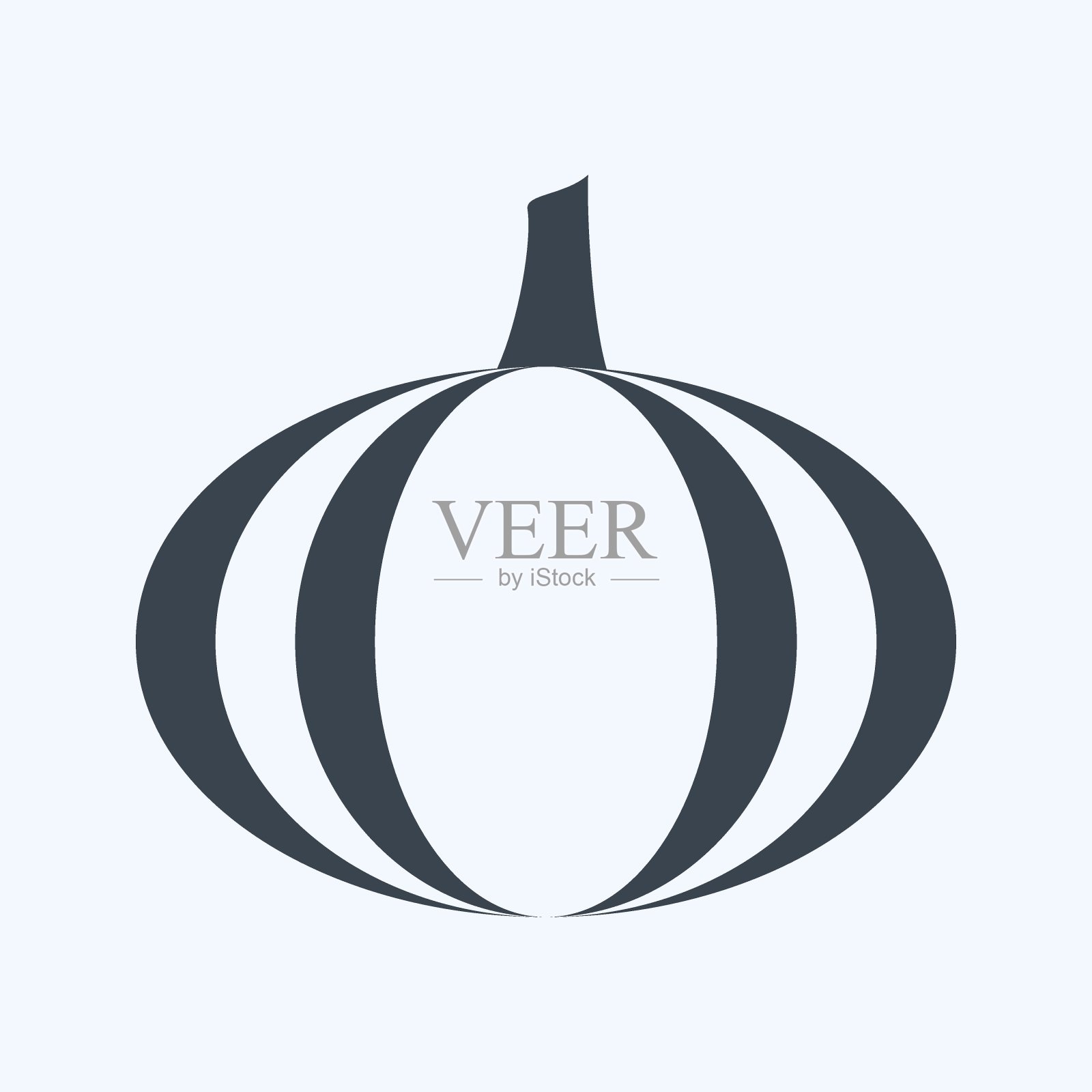 南瓜I图标在时尚字形风格孤立在软蓝色背景插画图片素材