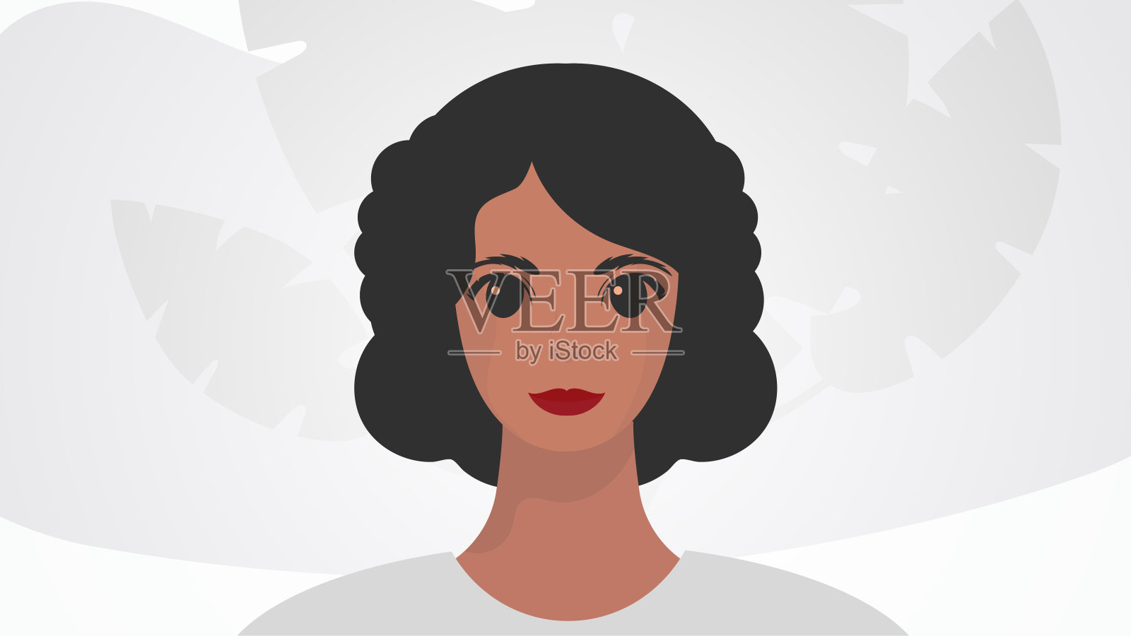 旗帜与女性非裔美国人的外表。妇女赋权运动的概念。平的卡通风格。插画图片素材