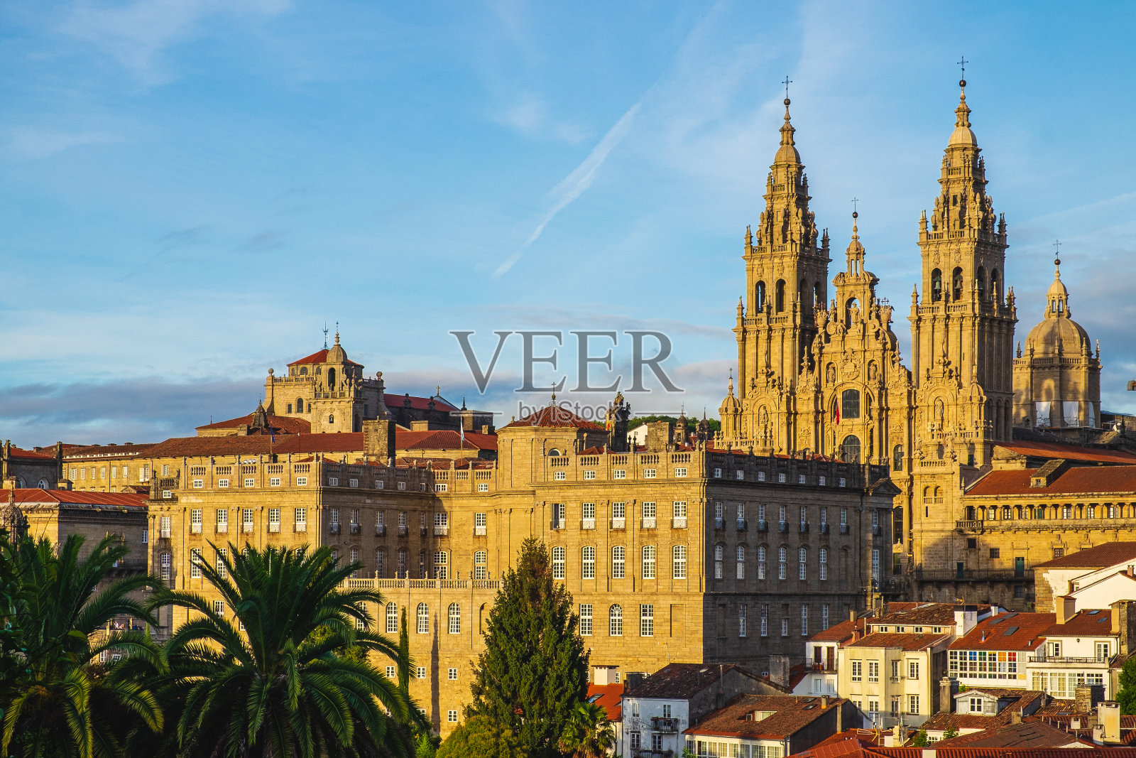 西班牙加利西亚的圣地亚哥德孔波斯特拉大教堂照片摄影图片