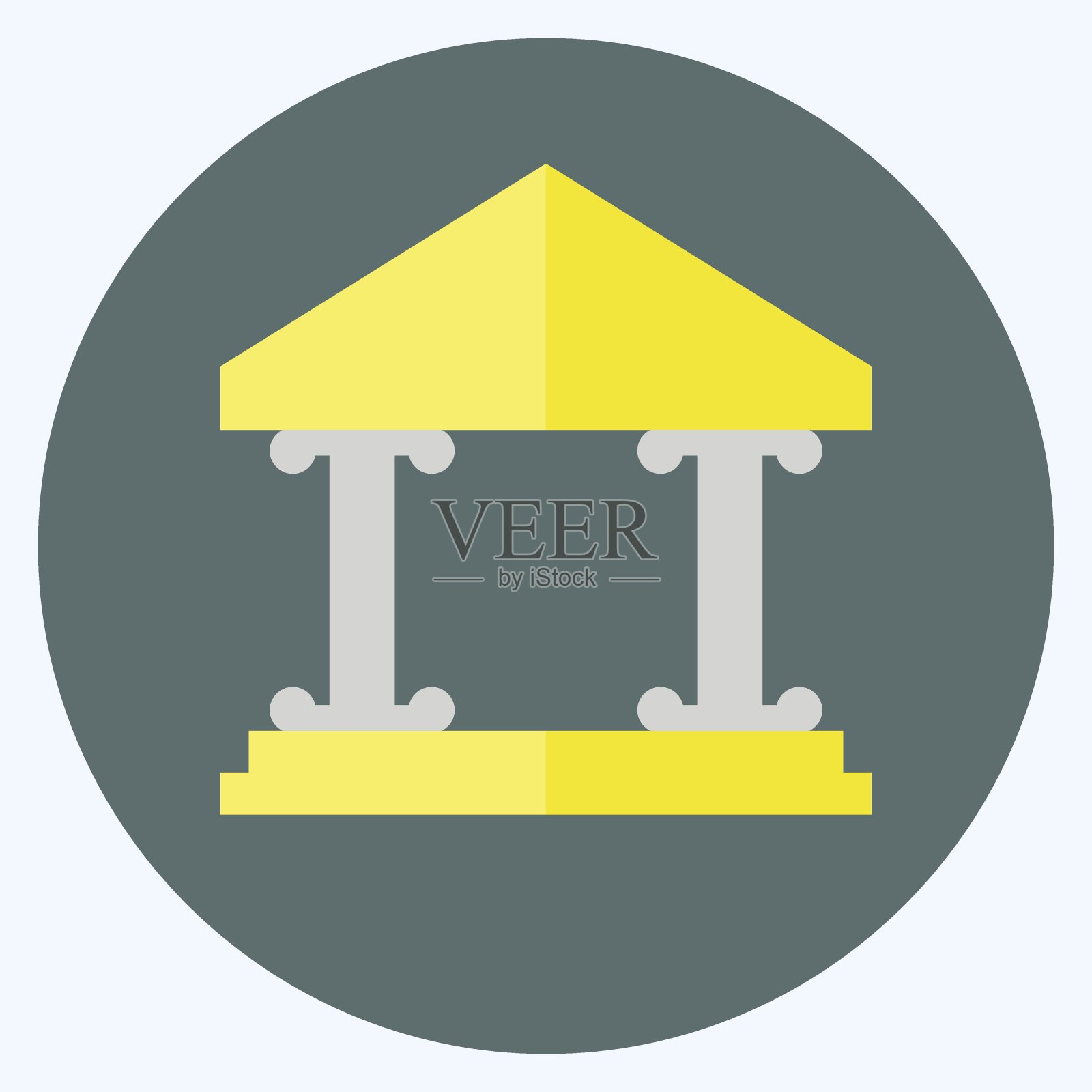 图标博物馆大楼I -平面风格-简单的插图，适于印刷，公告等插画图片素材