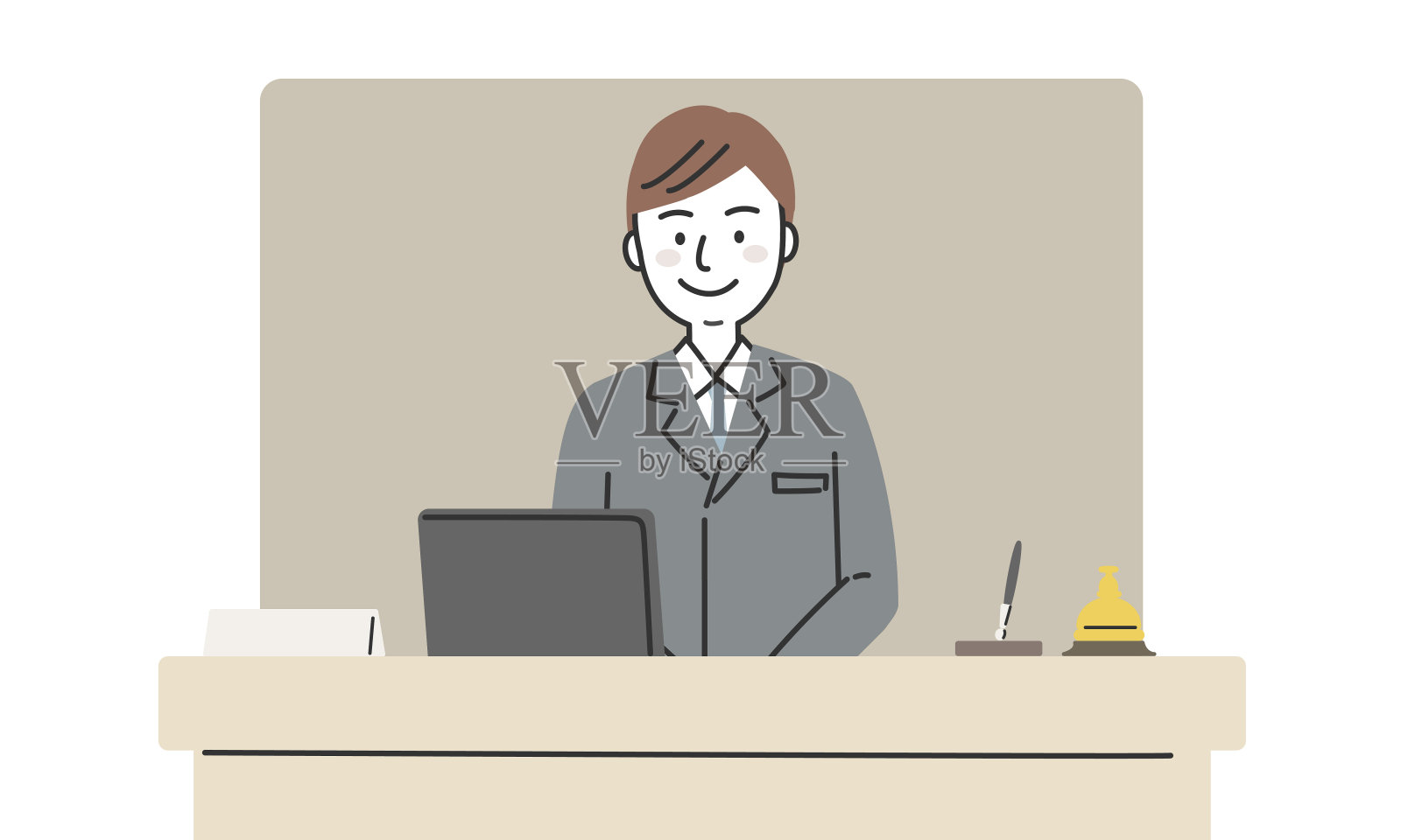 前台接待员插画图片素材