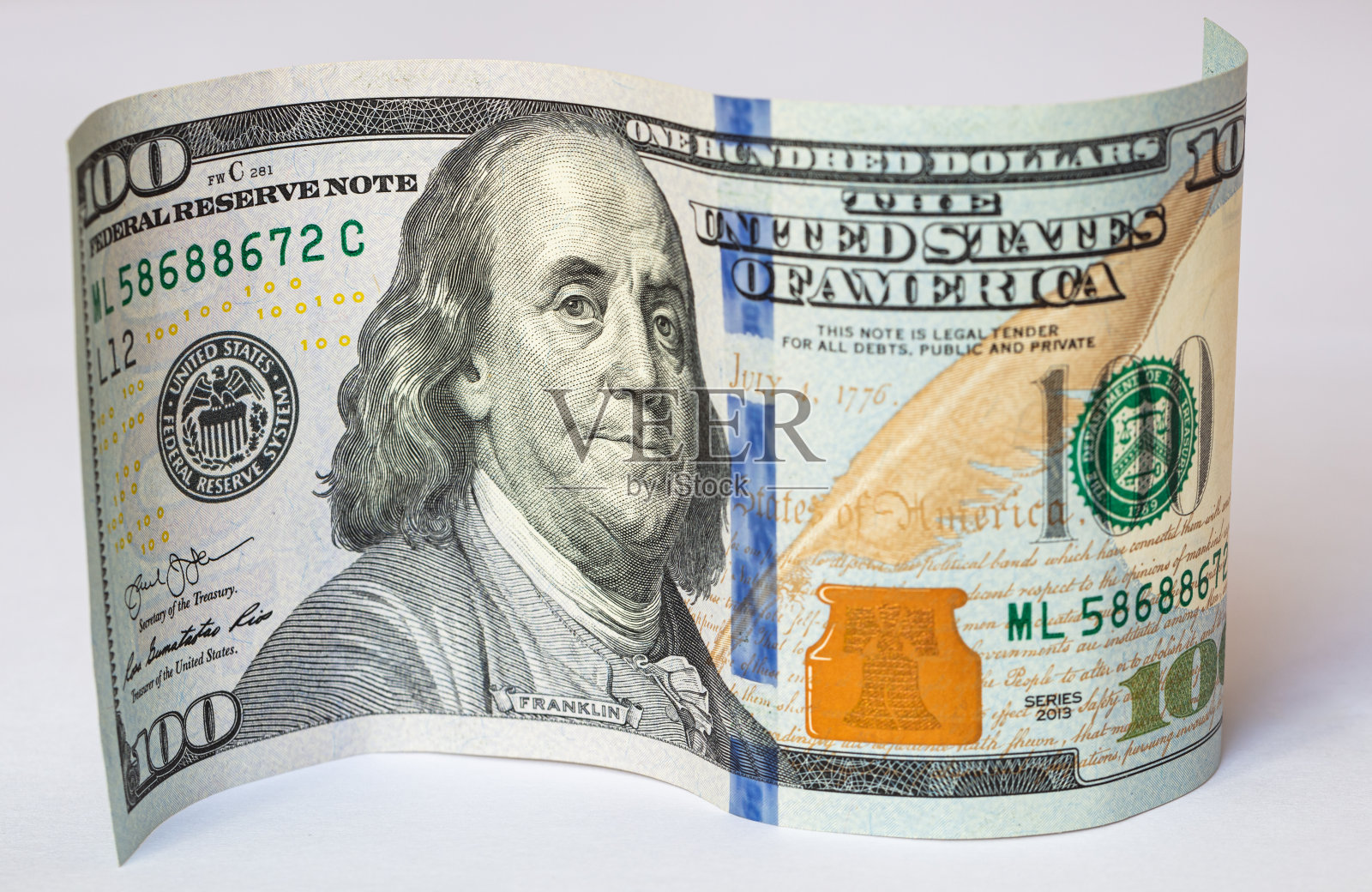 100美元纸币的背景照片摄影图片