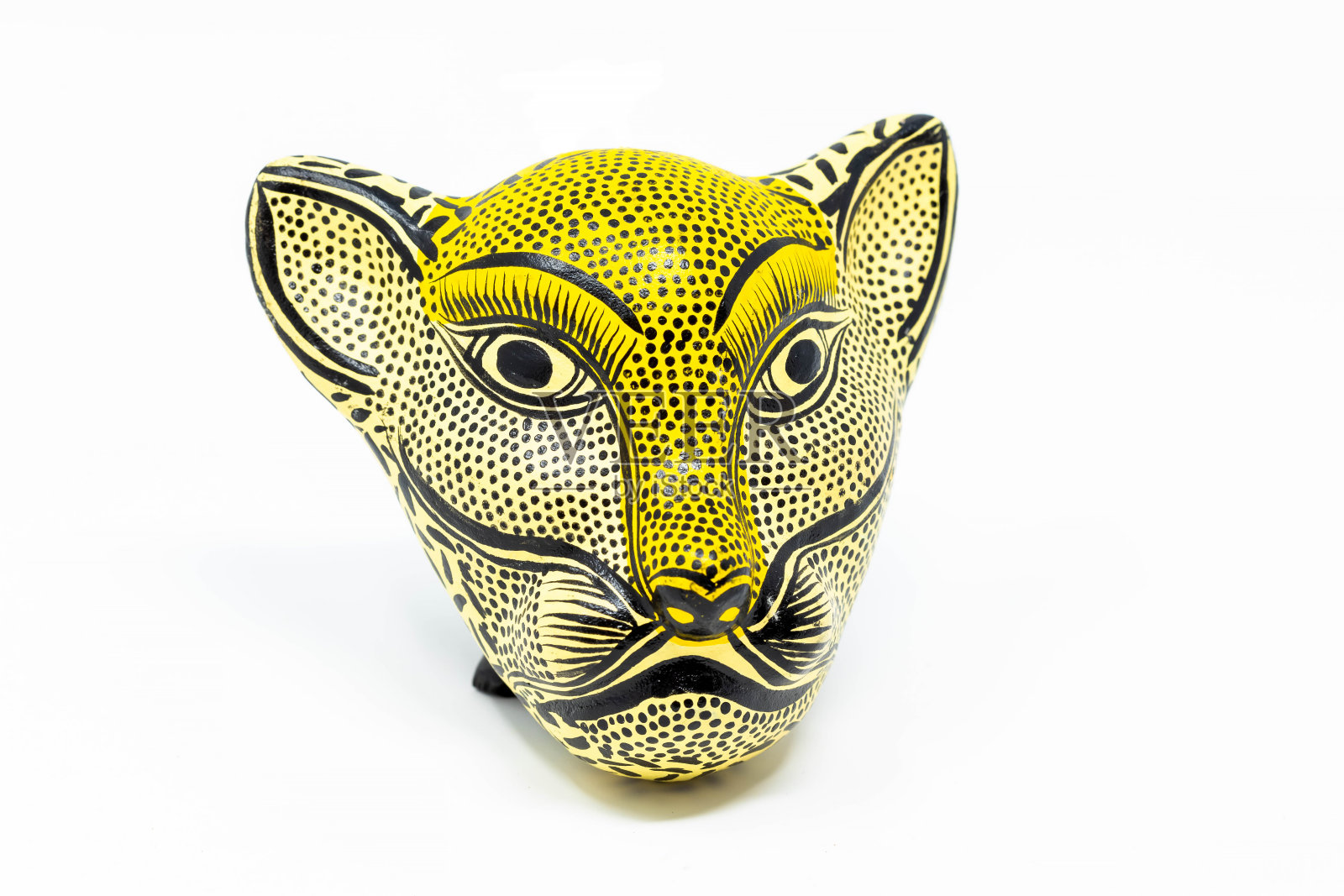 陶瓷彩绘美洲虎面具传统拉丁艺术照片摄影图片
