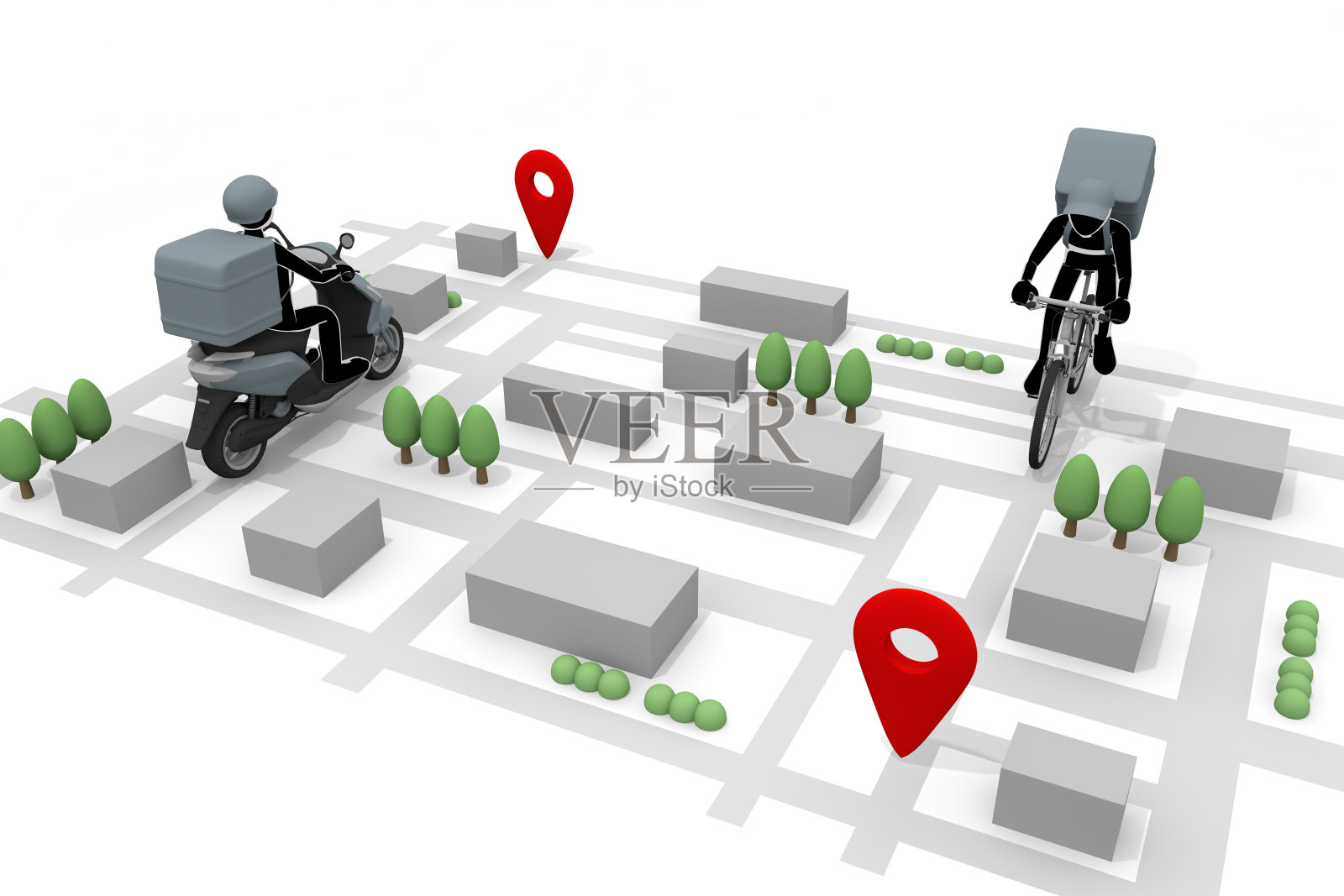 智能手机和外卖应用。外卖。在地图上显示你的目的地。通过送货赚钱。搬运食物的人。照片摄影图片