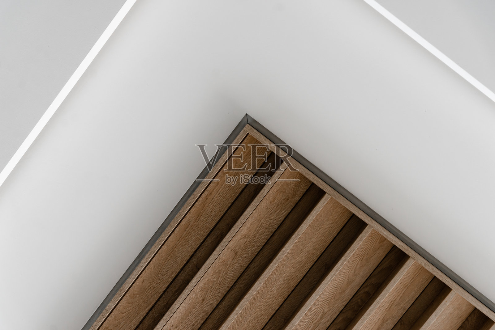 桃花心木木质天花板背景，生态环保照片摄影图片