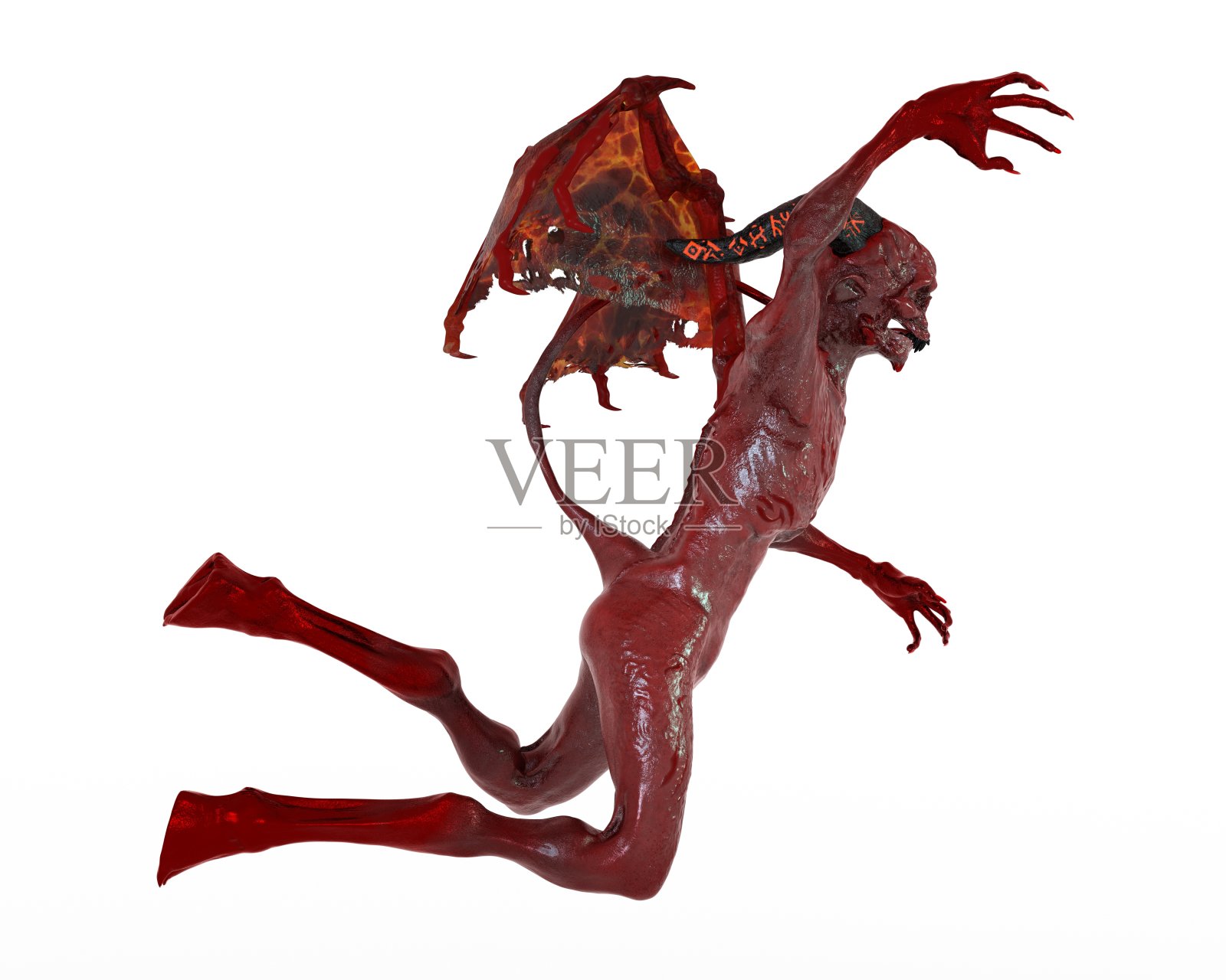 恶魔孤立在白色背景3d插图照片摄影图片