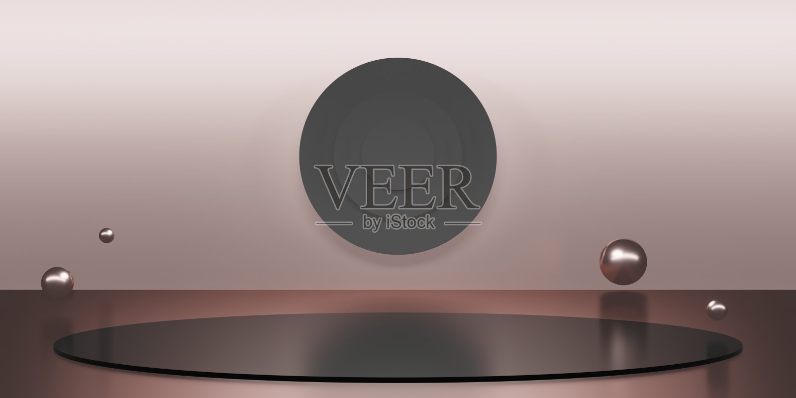 舞台圆形基地禅宗和最小的花园概念明亮的白色工作室场景3D插图照片摄影图片