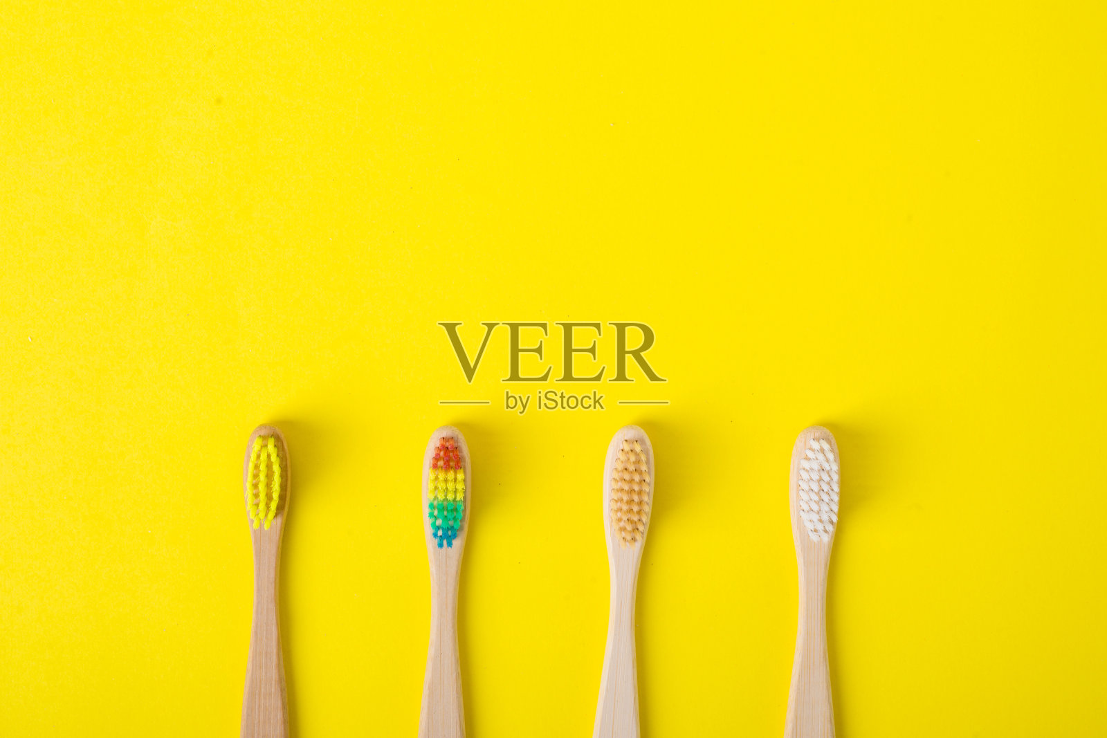 竹木牙刷，零浪费照片摄影图片