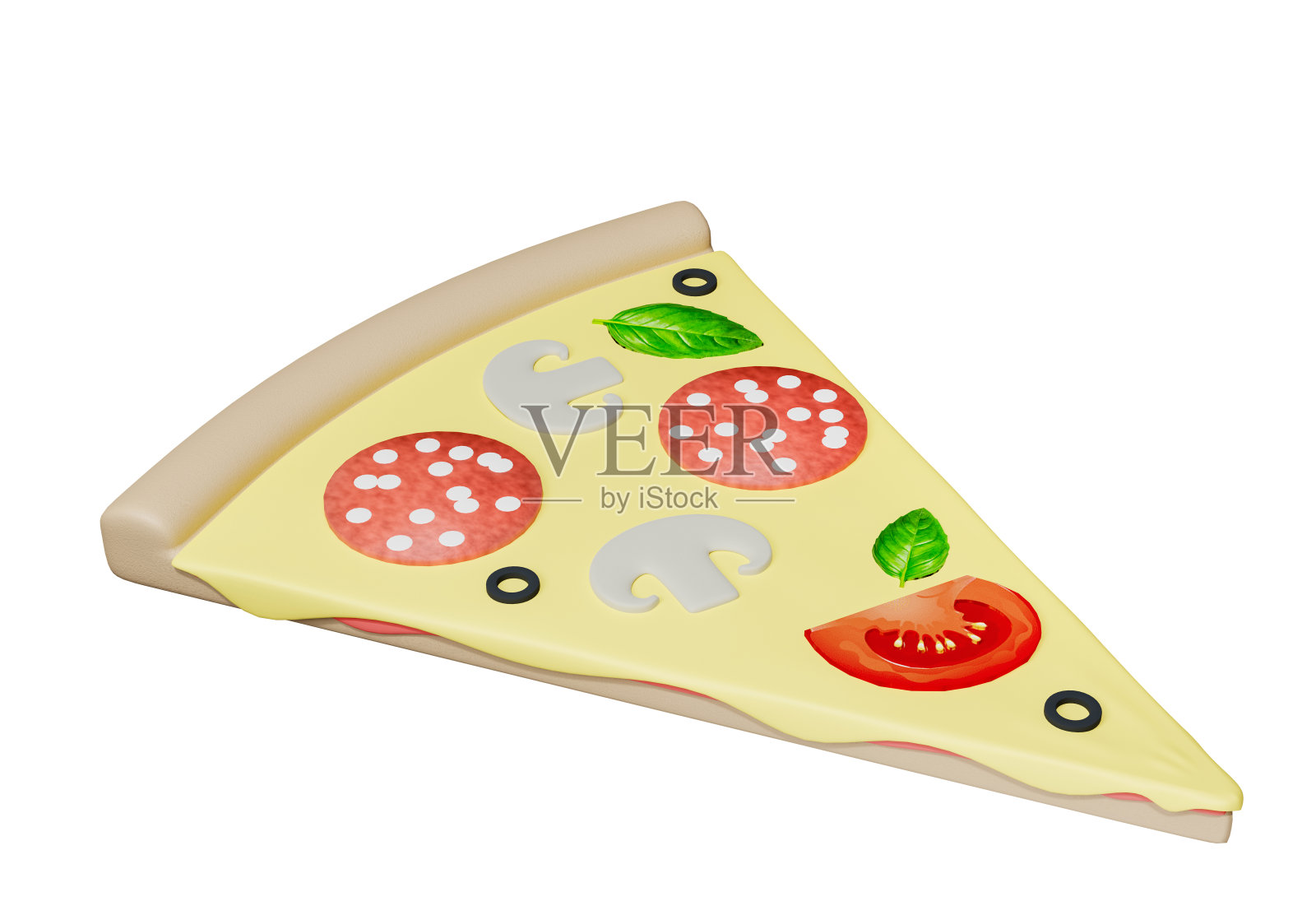 比萨饼片- 3d渲染照片摄影图片