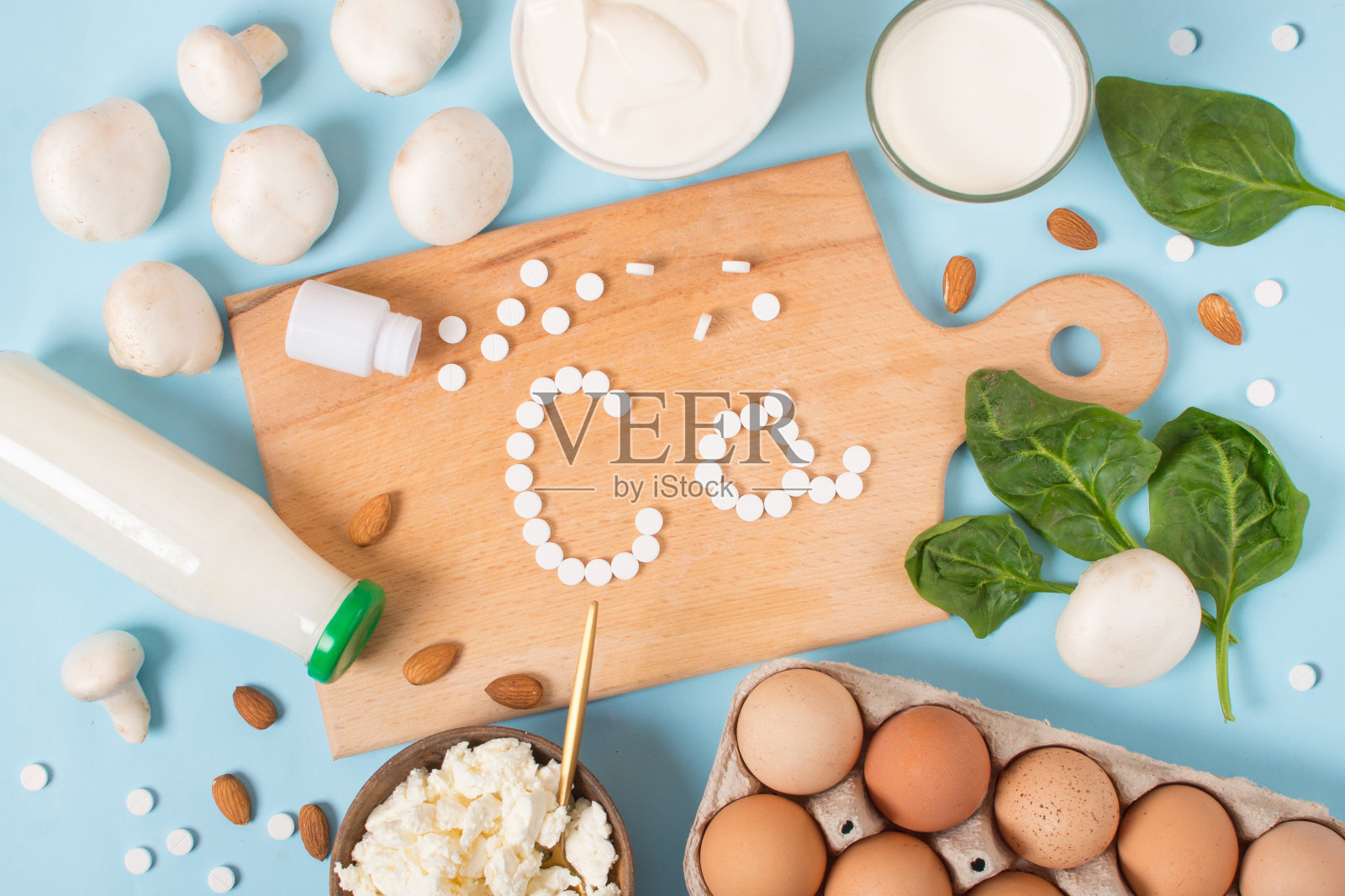 钙。一套含钙食品照片摄影图片