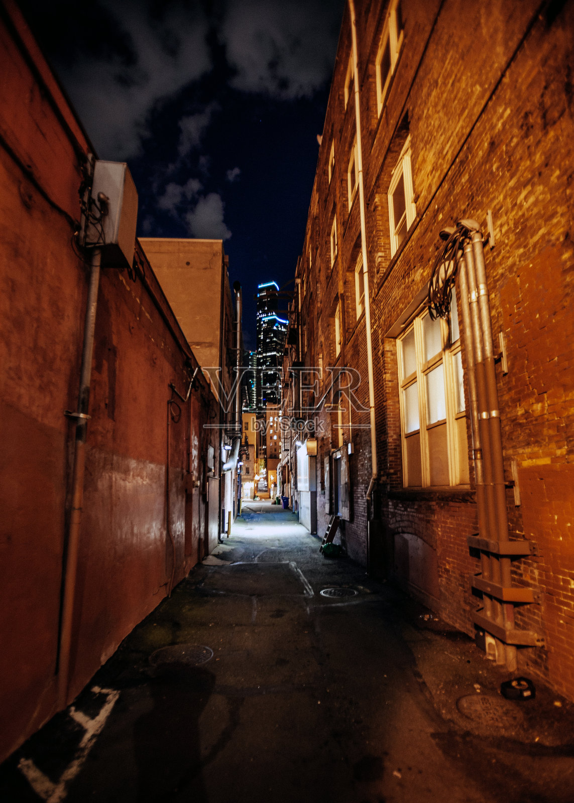 黑暗的小巷 - 西雅图照片摄影图片