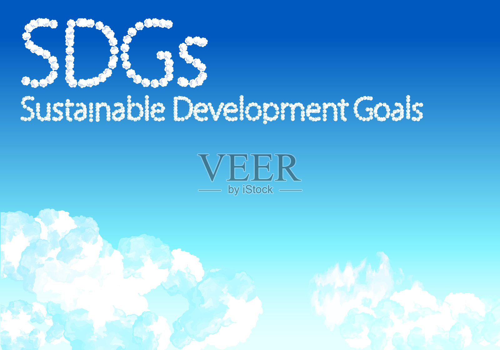 SDGs图像字母云和天空(分层)插画图片素材