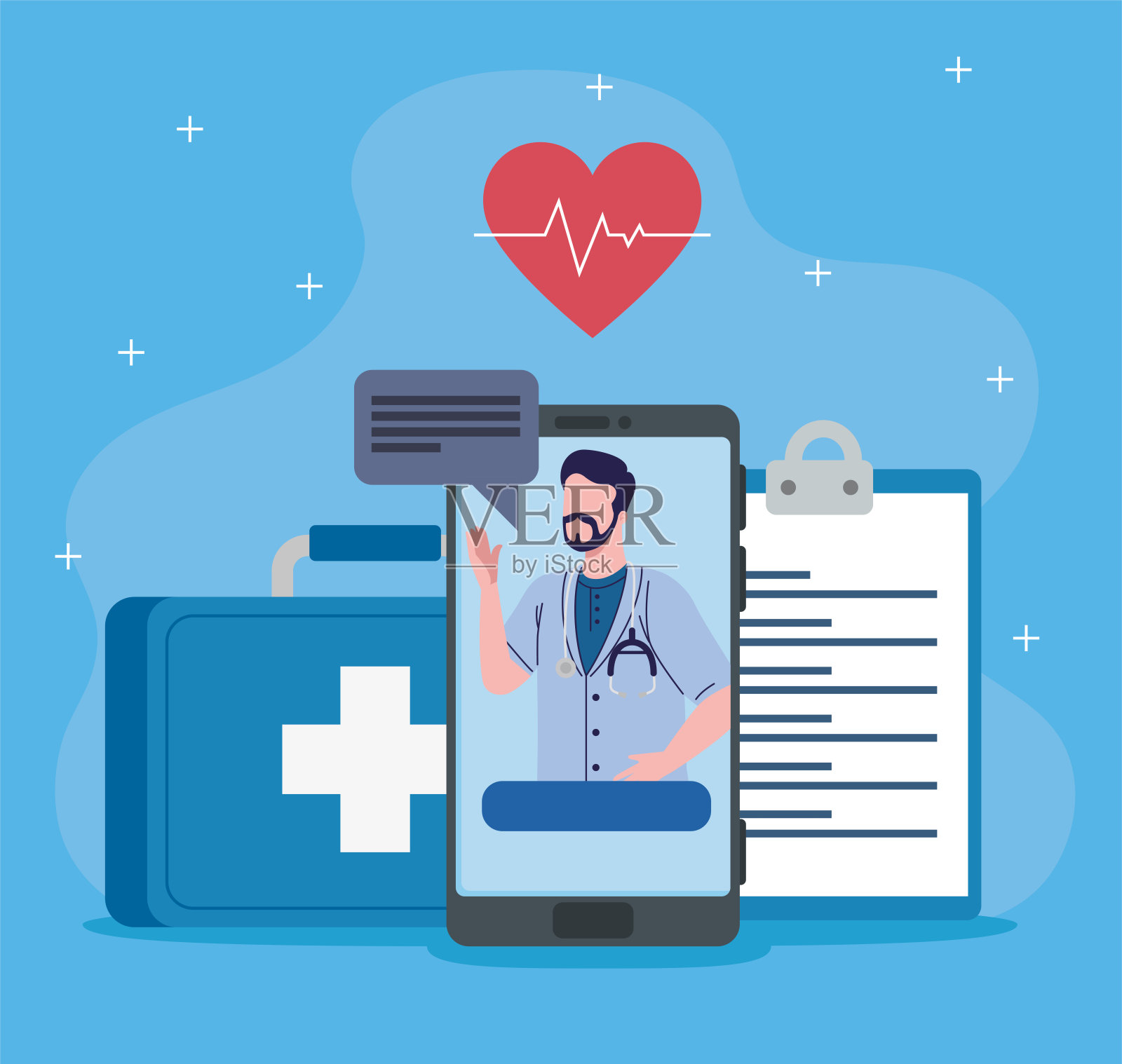 在线医学博士插画图片素材