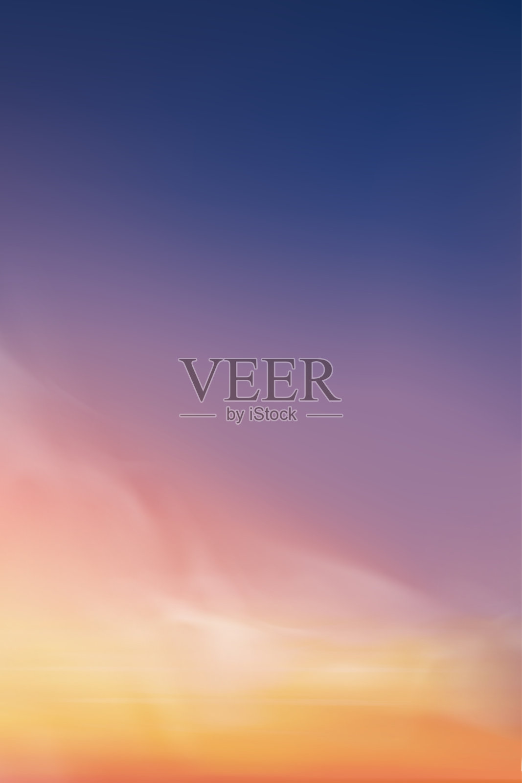 傍晚日落，橙色，黄色，粉色和蓝色的天空，垂直戏剧性的景观上午日出，矢量黄昏天空，阳光反射的海洋的黄昏旗帜为四季背景插画图片素材