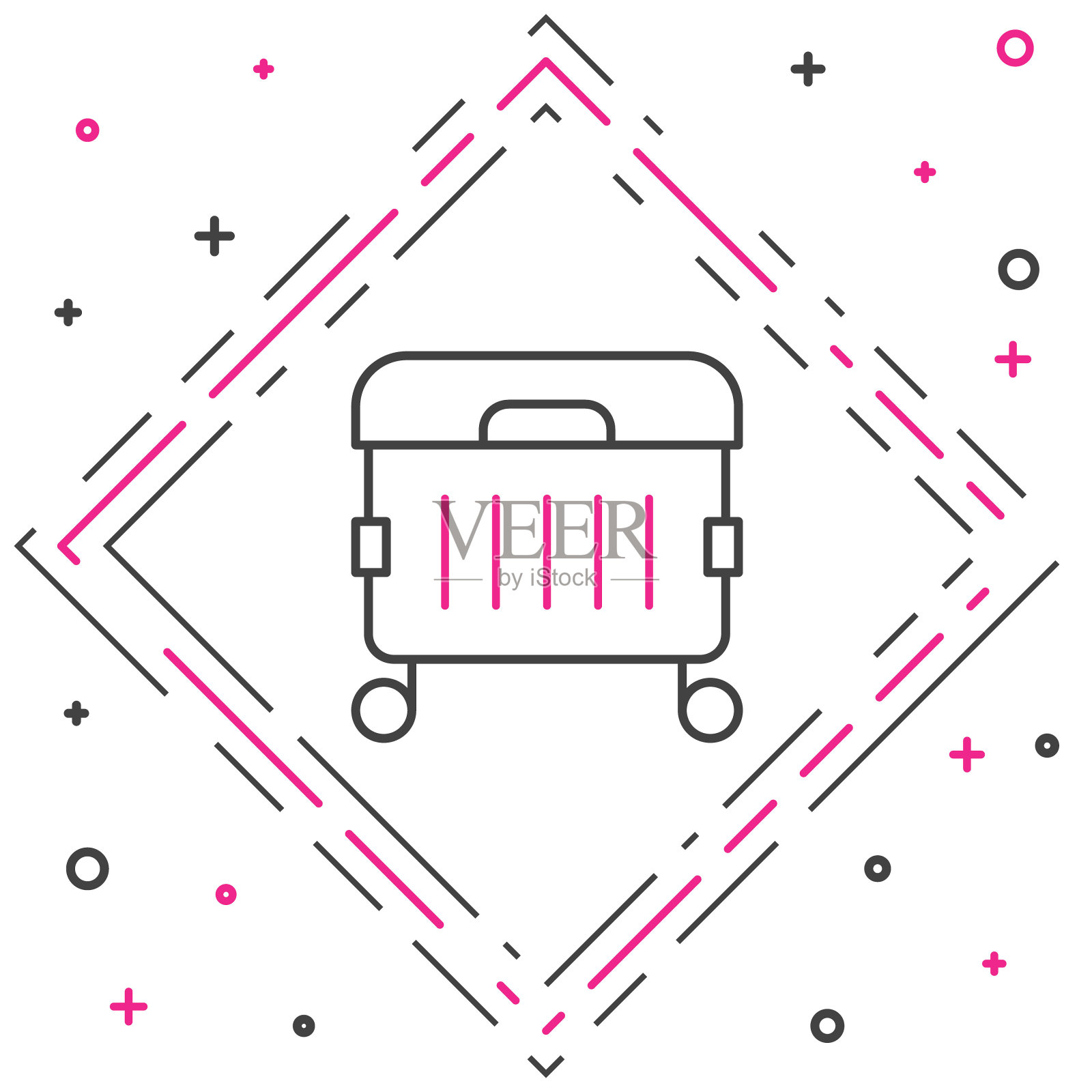 行垃圾桶图标孤立在白色背景上。垃圾桶的迹象。回收篮图标。办公室垃圾图标。色彩斑斓的轮廓的概念。向量图标素材