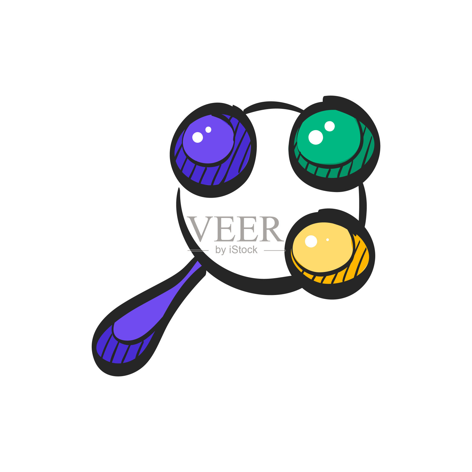 彩色绘图中的婴儿玩具图标。刚出生的孩子快乐的叮当作响插画图片素材