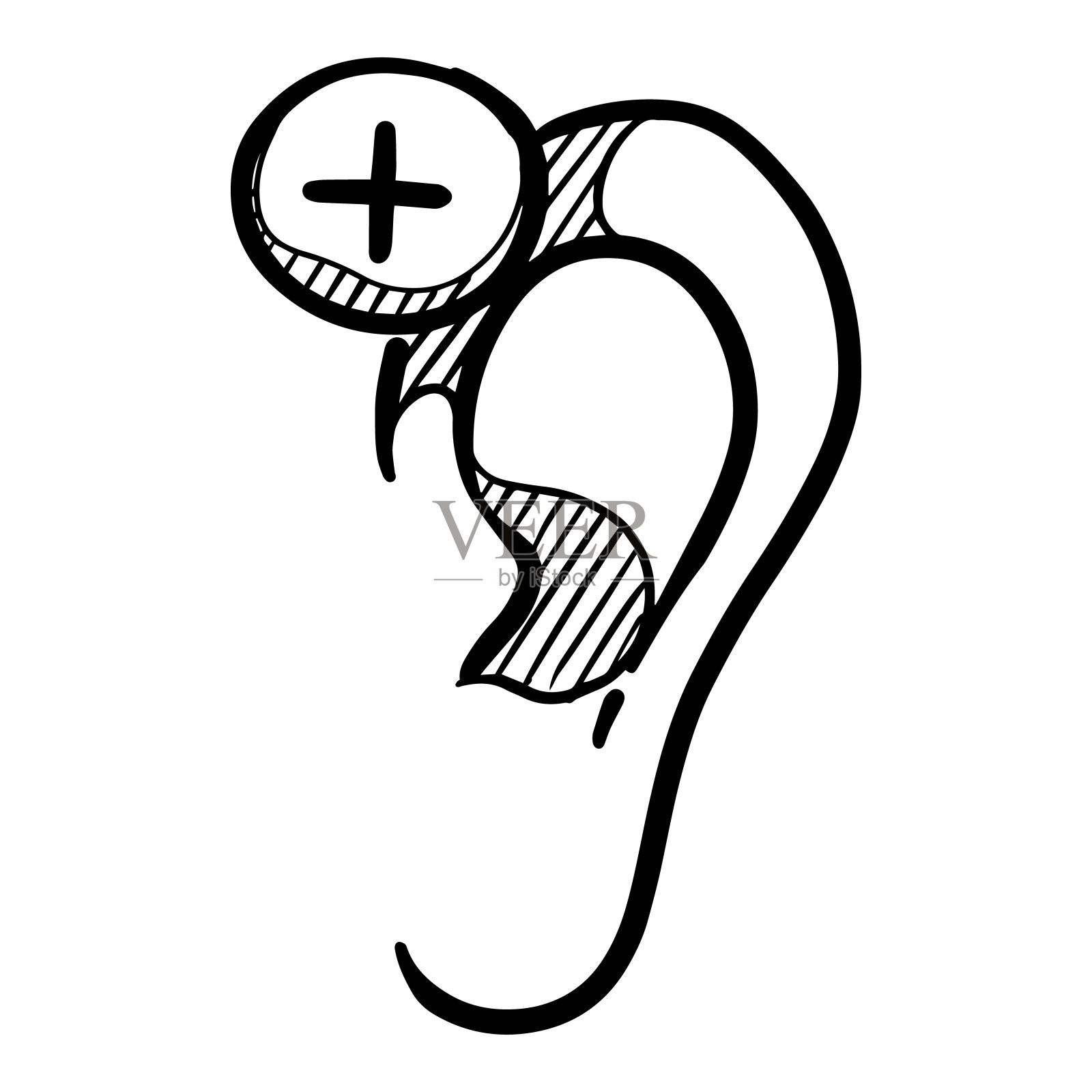 手持助听器。矢量插图。插画图片素材