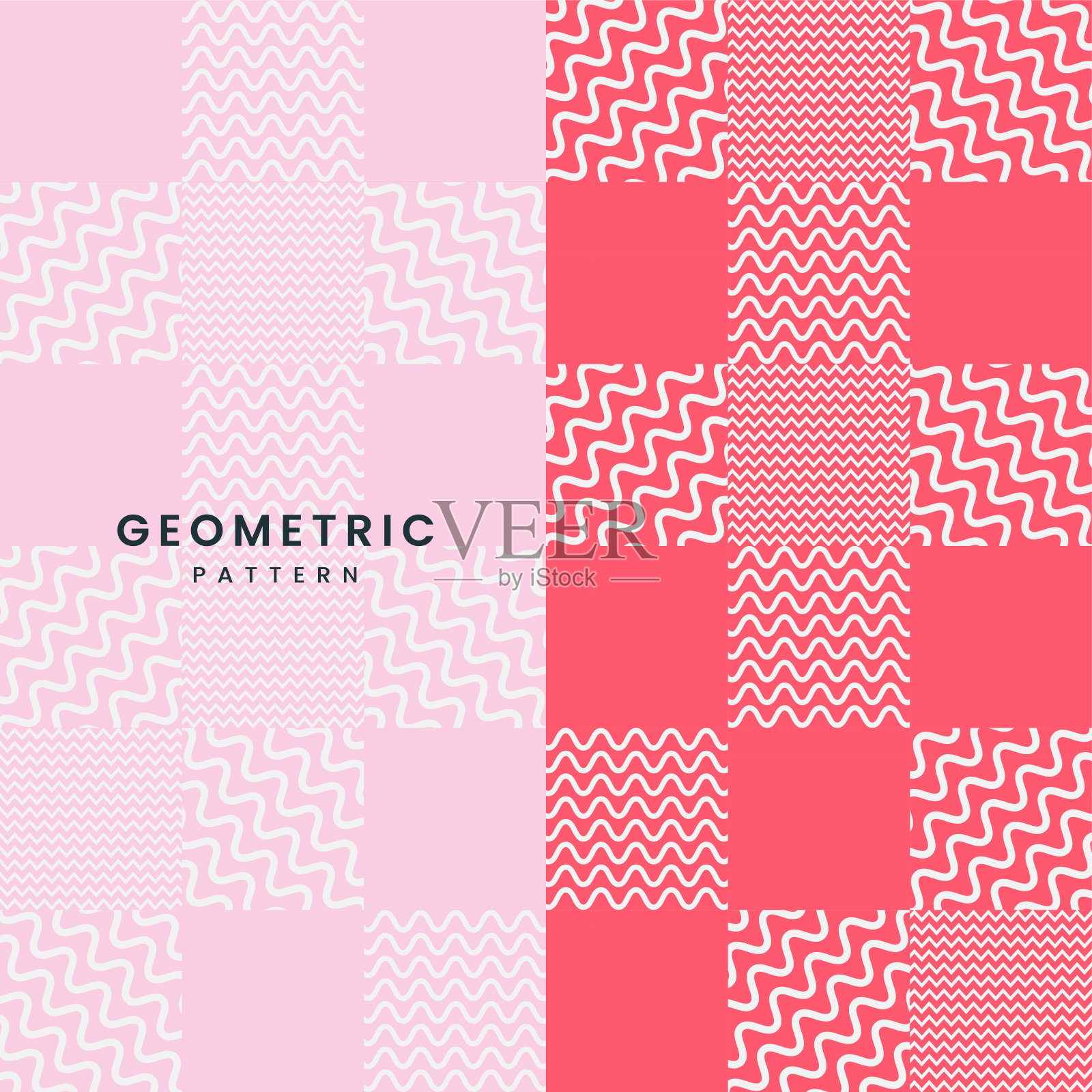 现代粉红色几何纹理模板设计与文字描述插画图片素材