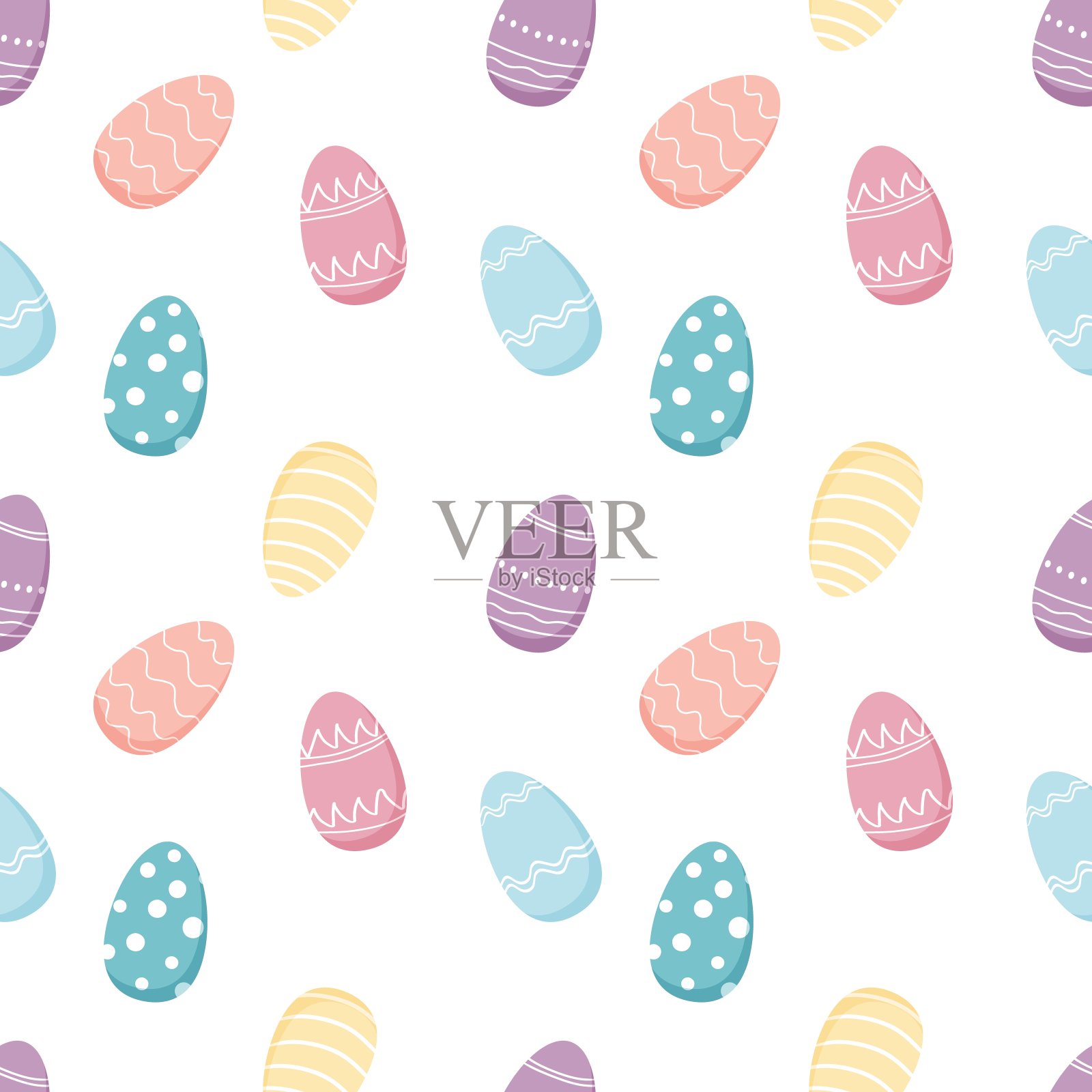 快乐的复活节图案与复活节彩蛋插画图片素材