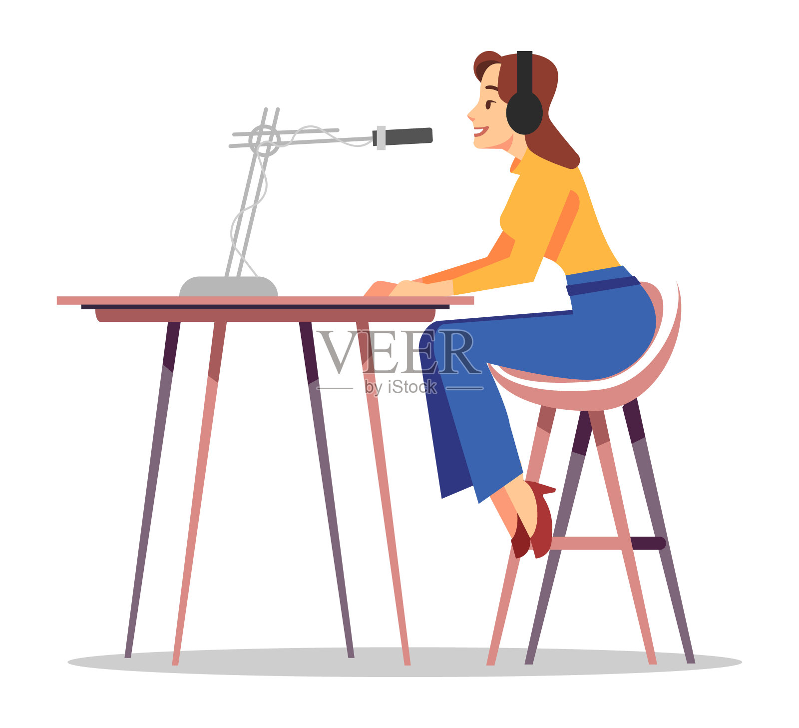 无线电个性半平面RGB颜色矢量插图插画图片素材