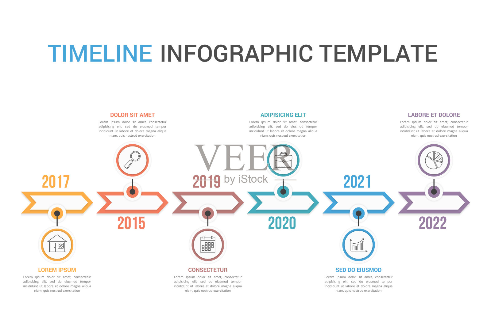 时间轴信息图插画图片素材