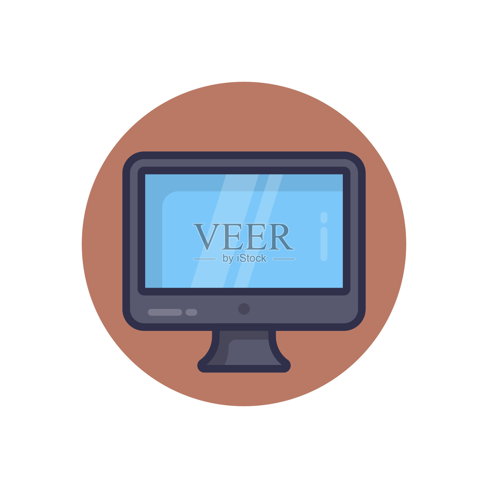 监视器图标在向量。标识;插画图片素材