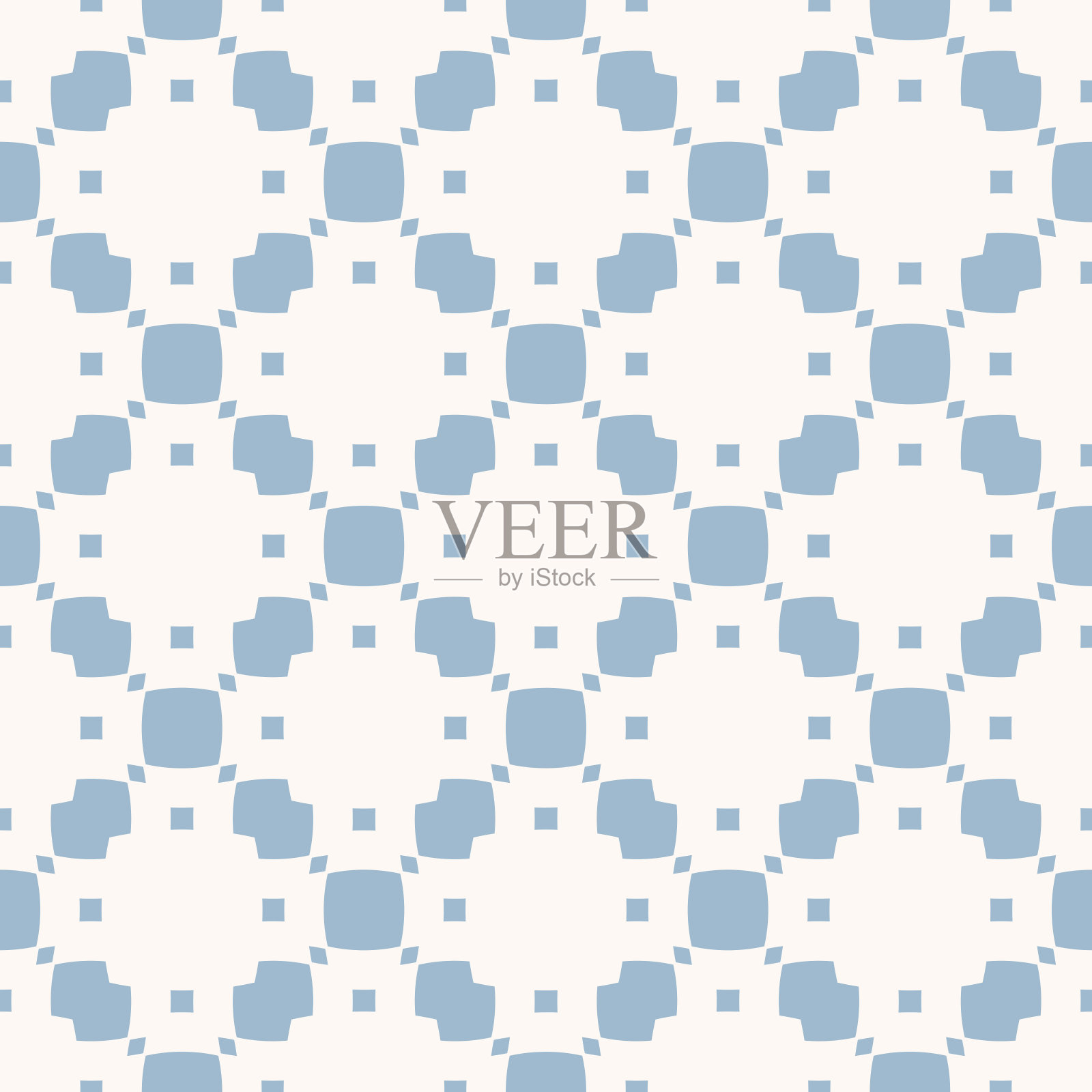 微妙的矢量几何无缝模式与小元素。蓝白相间的插画图片素材