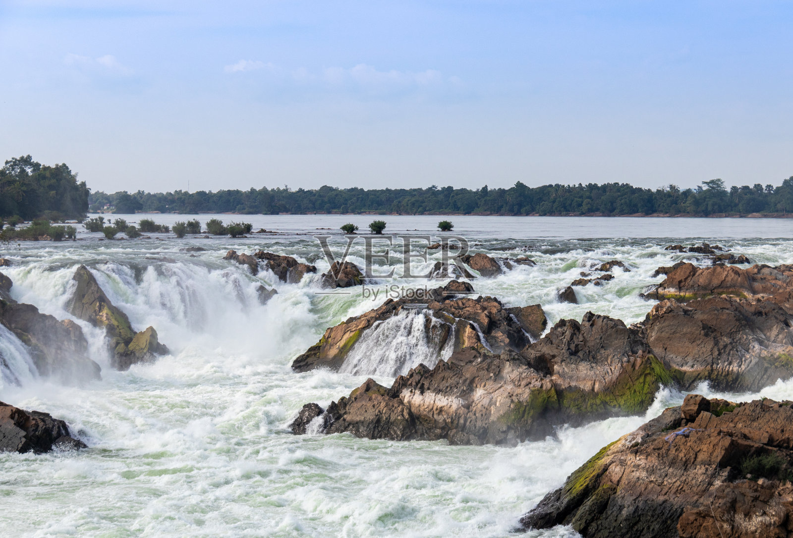 Don Det的瀑布照片摄影图片